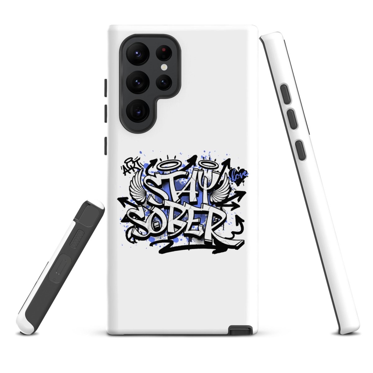 Stay Sober Graffiti Samsung Phone Case - Trendy Protective Cover for Galaxy S21/S20/Note 20 - Perfect for Nightlife, Concerts & Urban Fashion
