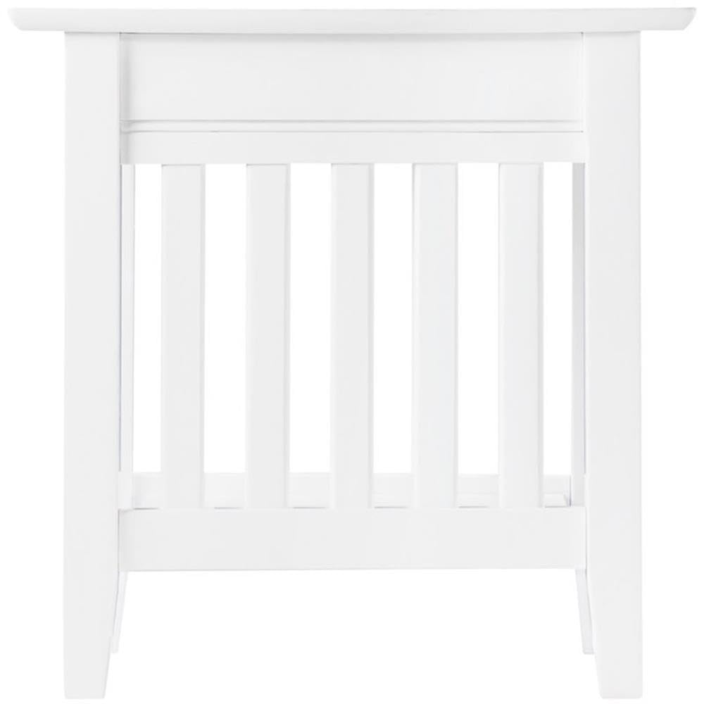Home Square 2-Piece Mission Style Charger Chair & Side Table Set in White - Perfect for Living Room, Bedroom, or Office Decor