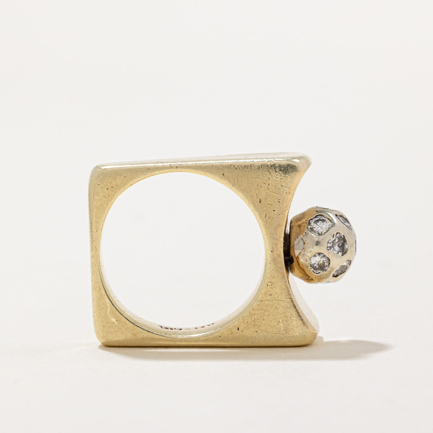 Pave Set Diamond Sphere Ring - 0.40ctw Round Cut Sparkling White Gold Ring - Size 4.5 - Perfect for Engagement, Anniversary & Special Occasion Gifts