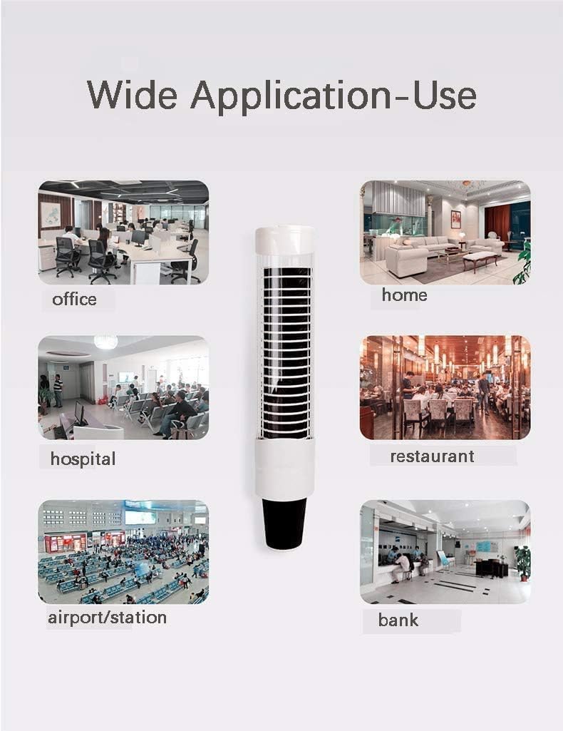 Wall Mounted Plastic Paper Cup Dispenser Holder - Stackable Glass & Disposable Cup Organizer for Kitchen, Office, or Restaurant Use