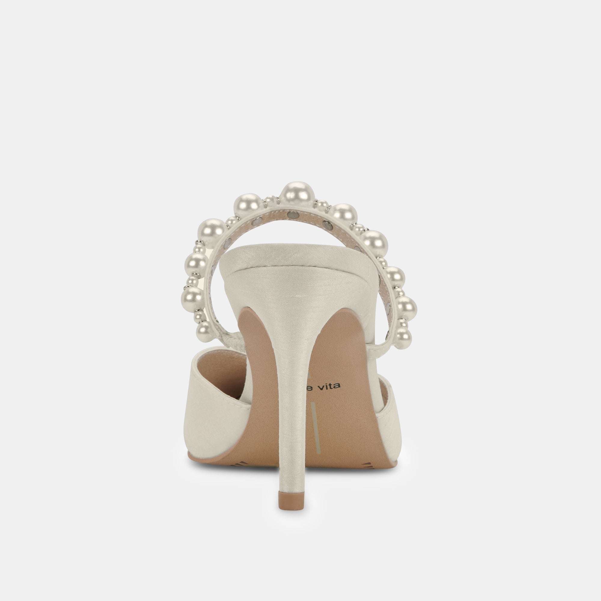 KANIKA Women's Pearl Embellished Vanilla Silk High Heels - Elegant Evening Shoes for Weddings, Parties & Special Occasions