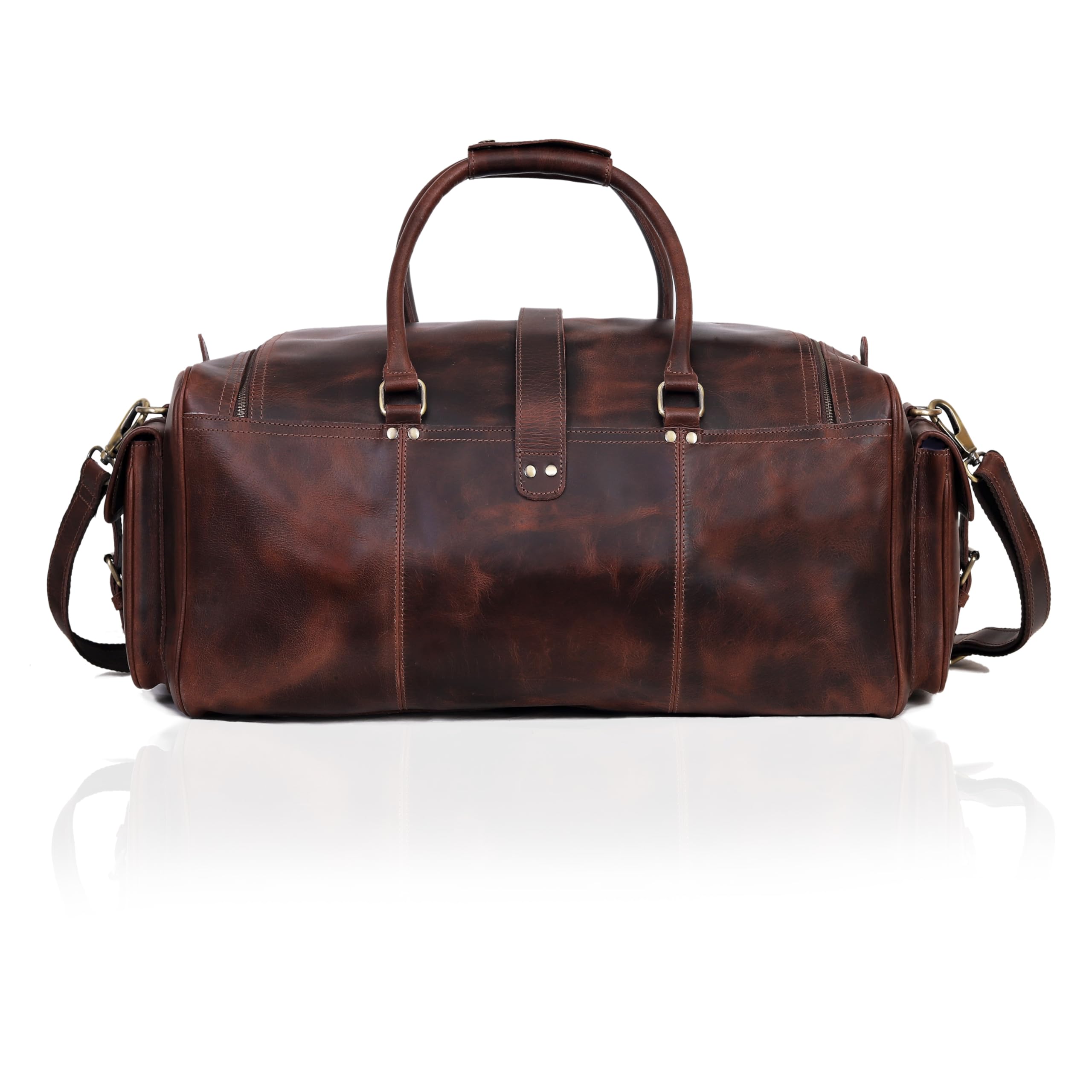 Premium Full Grain Leather Duffel Bag for Men - 24