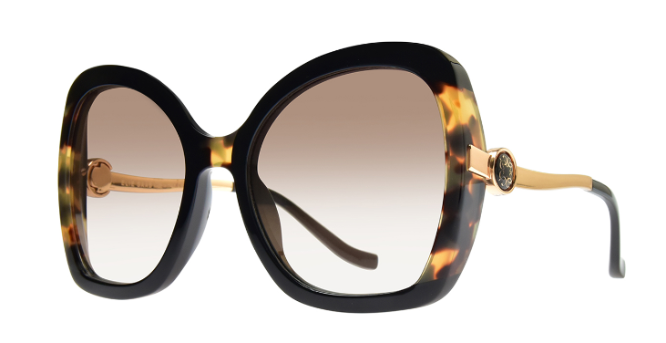 Elie Saab ES 026/G/S Havana/Brown Gradient Square Women's Sunglasses