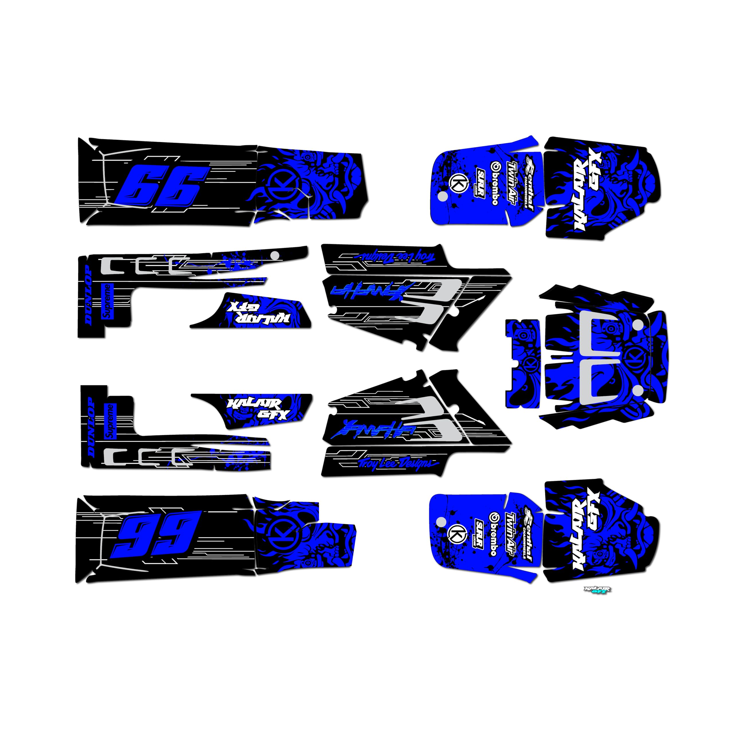 Yamaha Banshee 350 Graphics Kit - Blue NightCity Series 21 Mil ATV/UTV Stickers - Dirt Bike & Quad Racing Decals - Motocross Accessories (No Plastics Included) - Perfect for Off-Road Racing, Trail Riding & Customizing Your ATV
