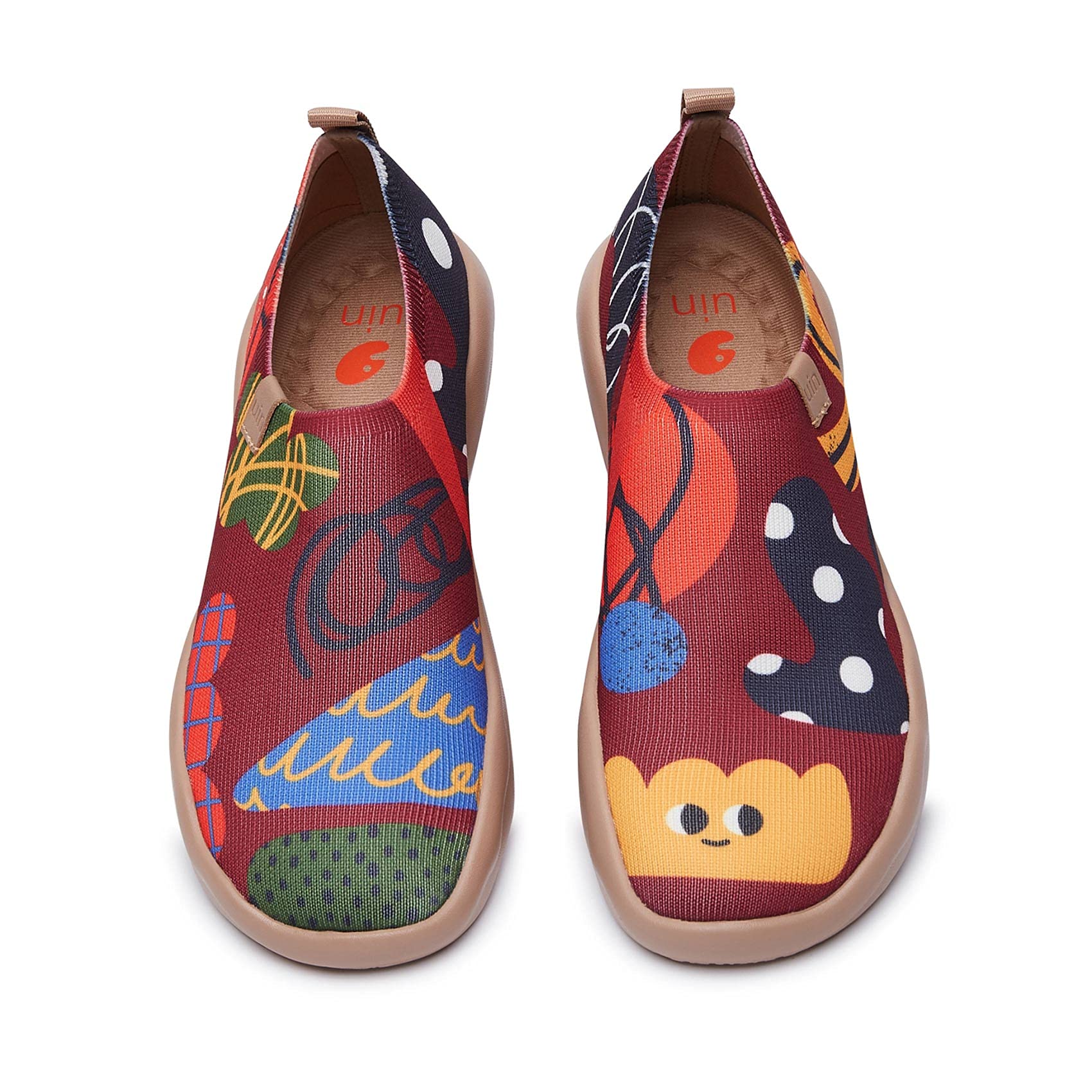 UIN Women's Slip On Sneakers - Comfortable Knit Loafers with Artistic Painting | Soft Walking Shoes for Women | Perfect for Casual Outings, Work & Travel