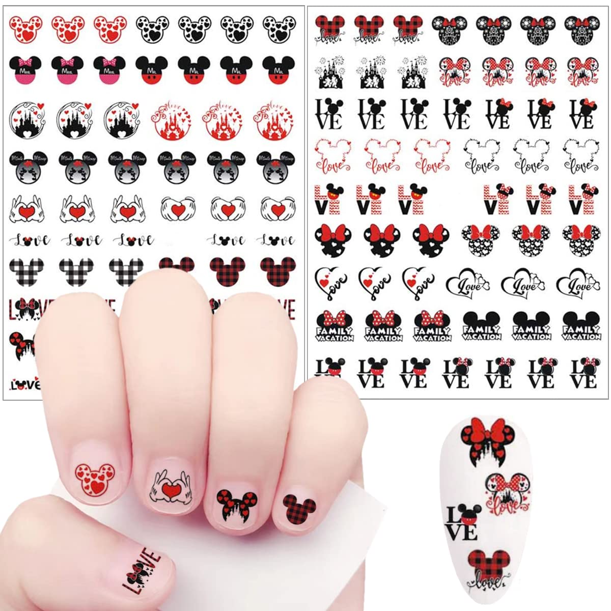 Valentine's Day Cartoon Heart Nail Art Stickers - Cute DIY Nail Decals for Women & Girls - Manicure Decoration Accessories - Perfect for Valentine's Gifts, Parties, and Nail Art Enthusiasts