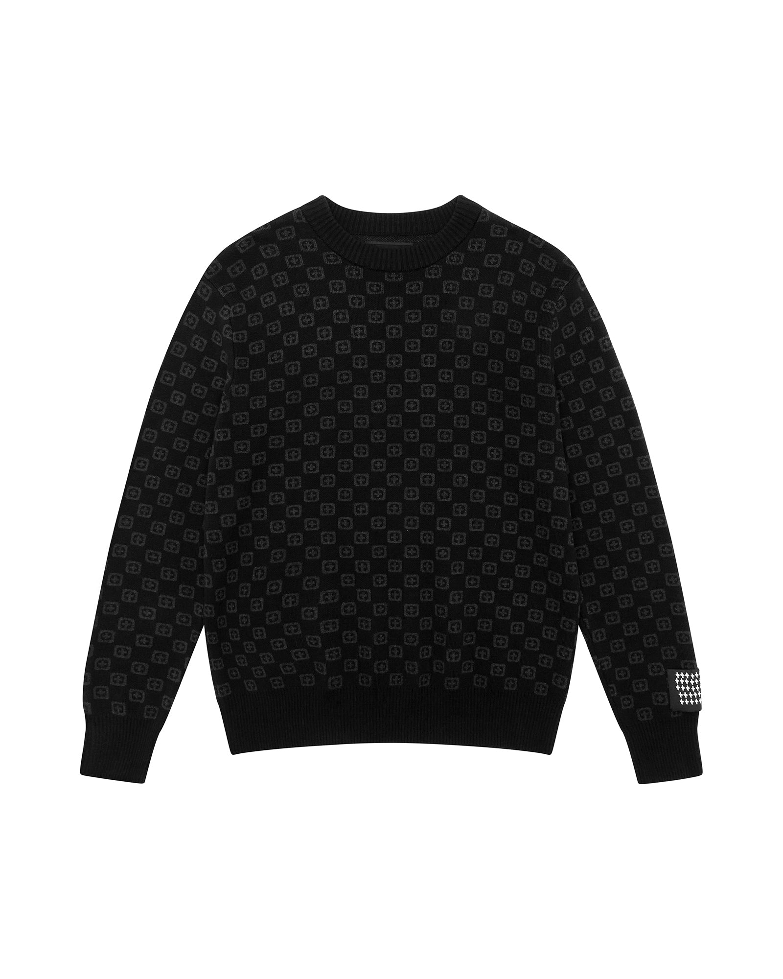 Box Knit Crew Neck Sweater Washed Black - Soft & Stylish Pullover for Casual Wear & Layering