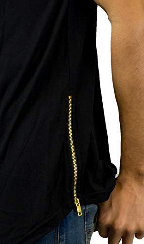 Bleecker & Mercer Men's Hip Hop Streetwear Longline Scoop Bottom T-Shirt - Urban Fashion, Hipster Style, Oversized Fit for Casual Wear & Street Style Outfits