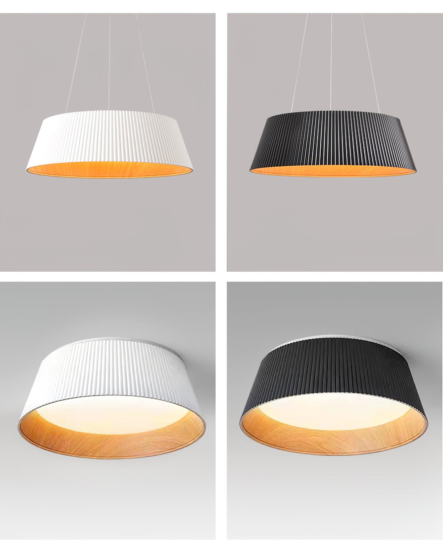 Modern Ribbed Pendant Light - Sleek Adjustable Hanging Fixture for Kitchen Island, Dining Room & Bedroom Lighting - Dimmable LED Chandelier for Home Decor