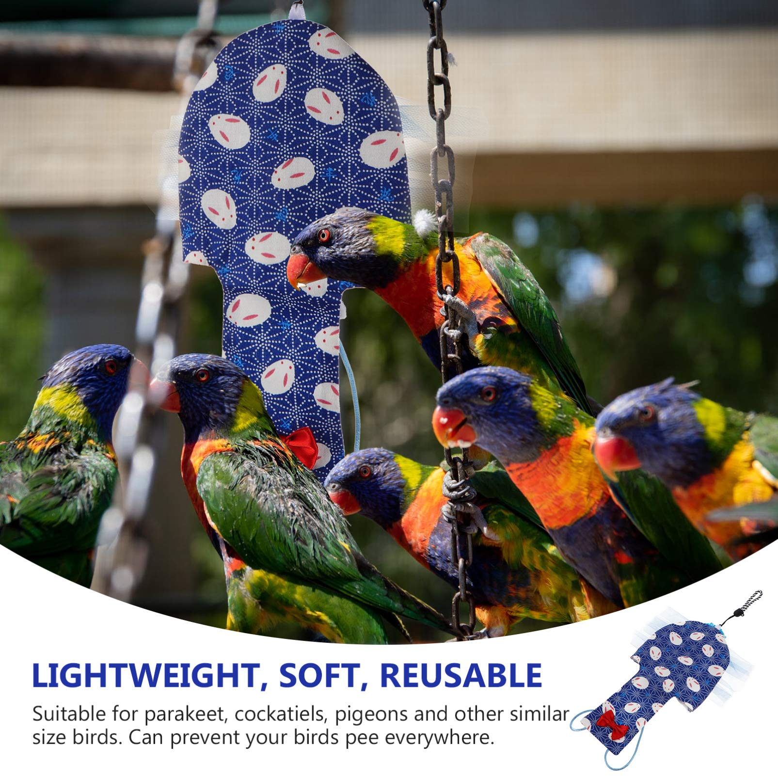Balacoo Washable & Reusable Bird Diaper - Parrot Flight Suit, Nappy & Pet Clothes for Cockatiels, Lovebirds & Small Birds | Perfect for Travel, Training & Cage-Free Playtime
