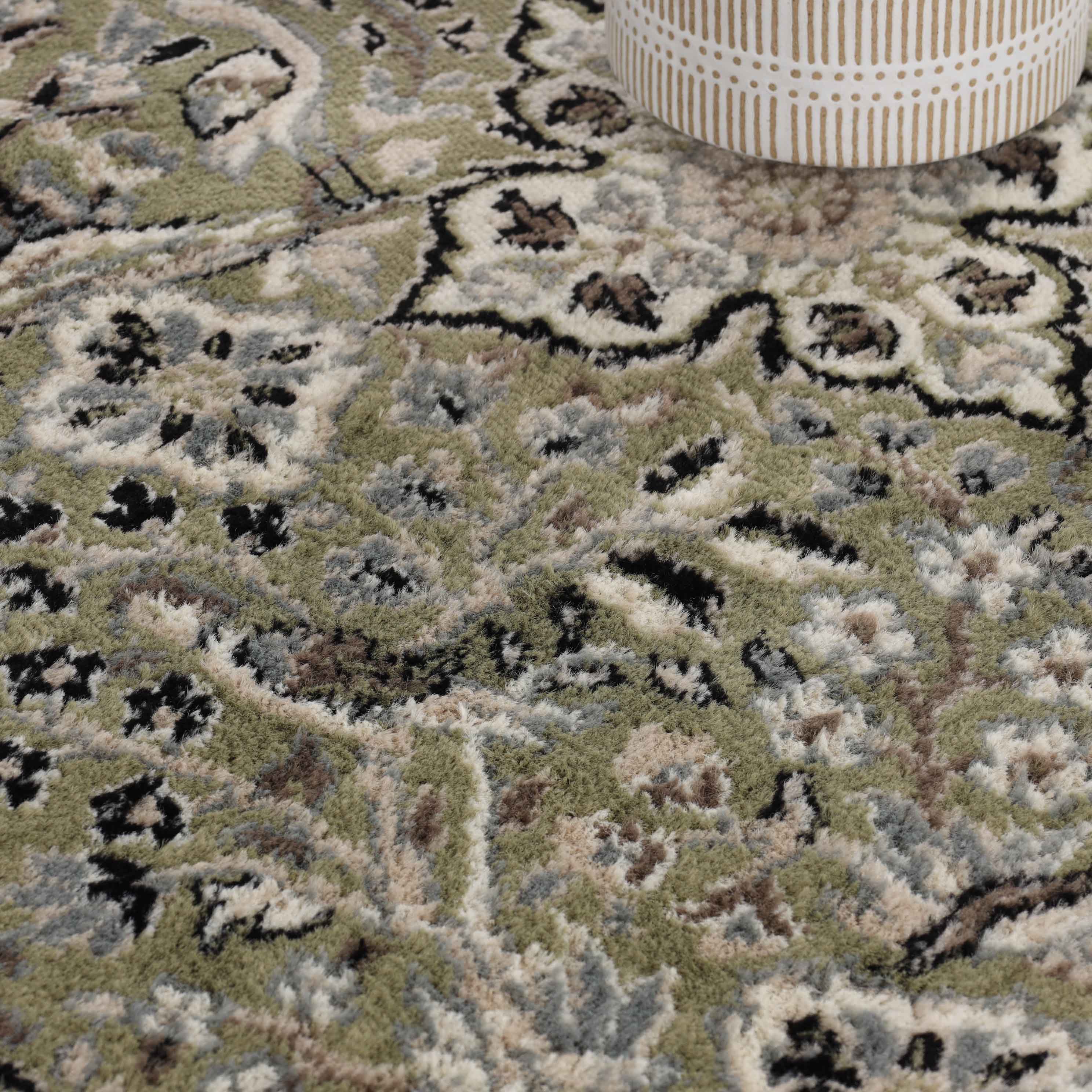 Radcliffe Traditional Floral Medallion Indoor Area Rug - Non-Slip Soft Living Room Carpet for Bedroom, Dining Room & Home Decor