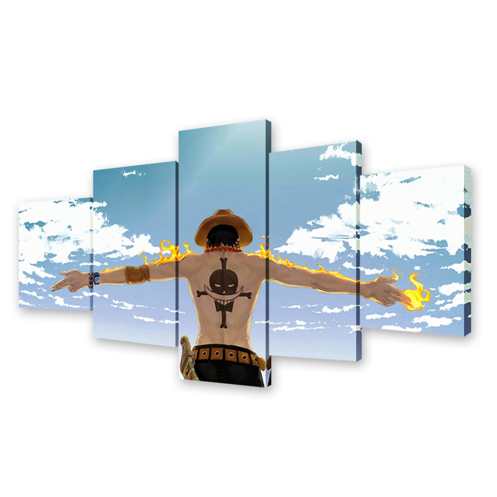 One Piece Portgas D Ace Canvas Wall Art - Anime Poster Print with Frame for Living Room, Bedroom & Office Decor | Perfect Gift for Anime Fans