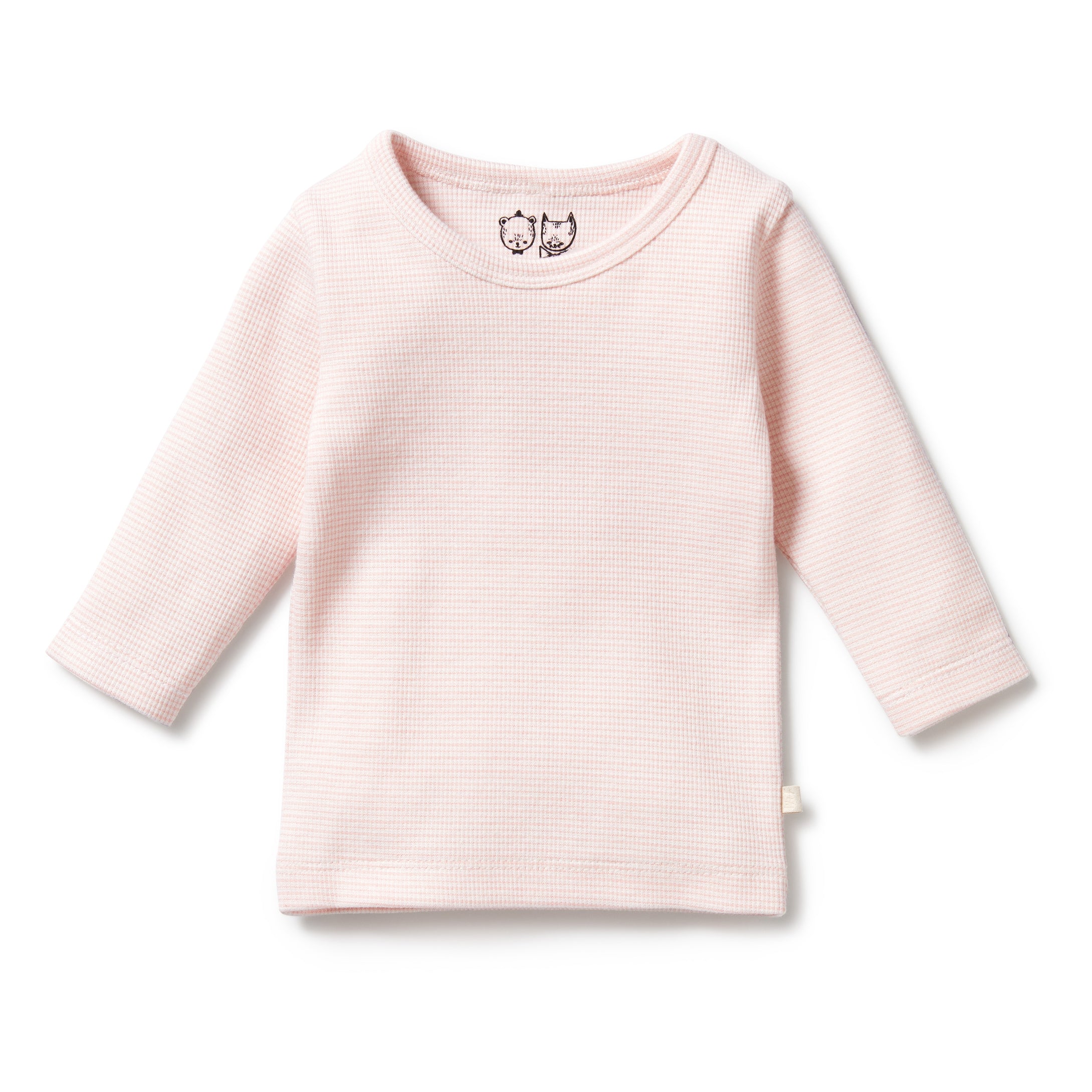Organic Striped Ribbed Long Sleeve T-Shirt for Women - Comfortable Casual Wear for Fall & Winter
