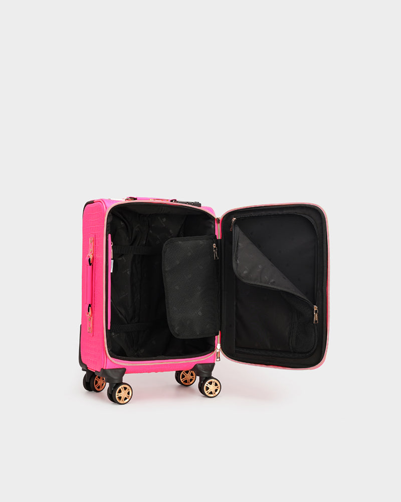 Apollo 2-Piece Suitcase Set in Vibrant Neon Pink - Perfect for Travel, Vacations & Business Trips