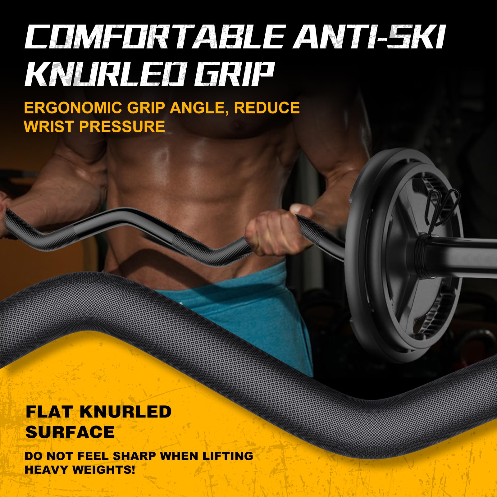 Olympic EZ Curl Barbell Bar 47