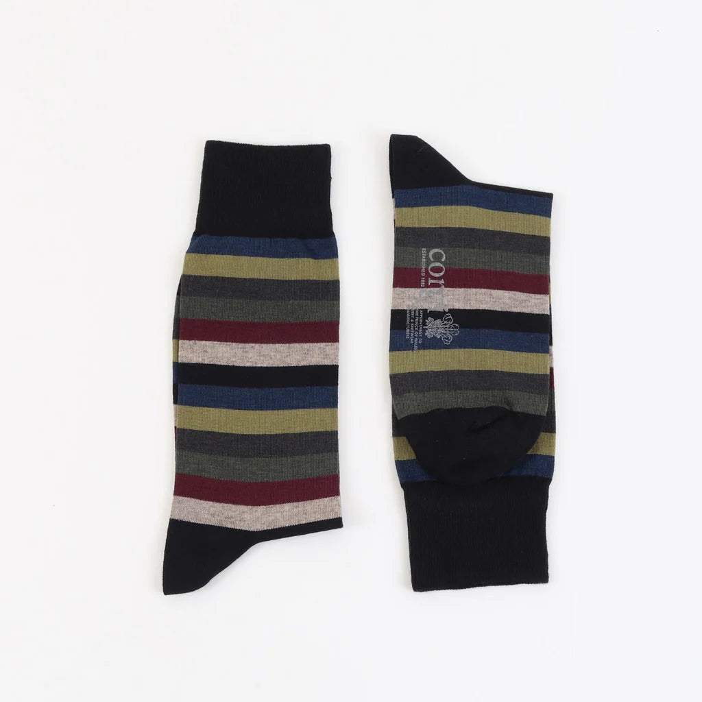 Premium Men's Striped Cashmere Blend Socks - Soft & Warm Winter Socks for Business, Travel & Everyday Comfort