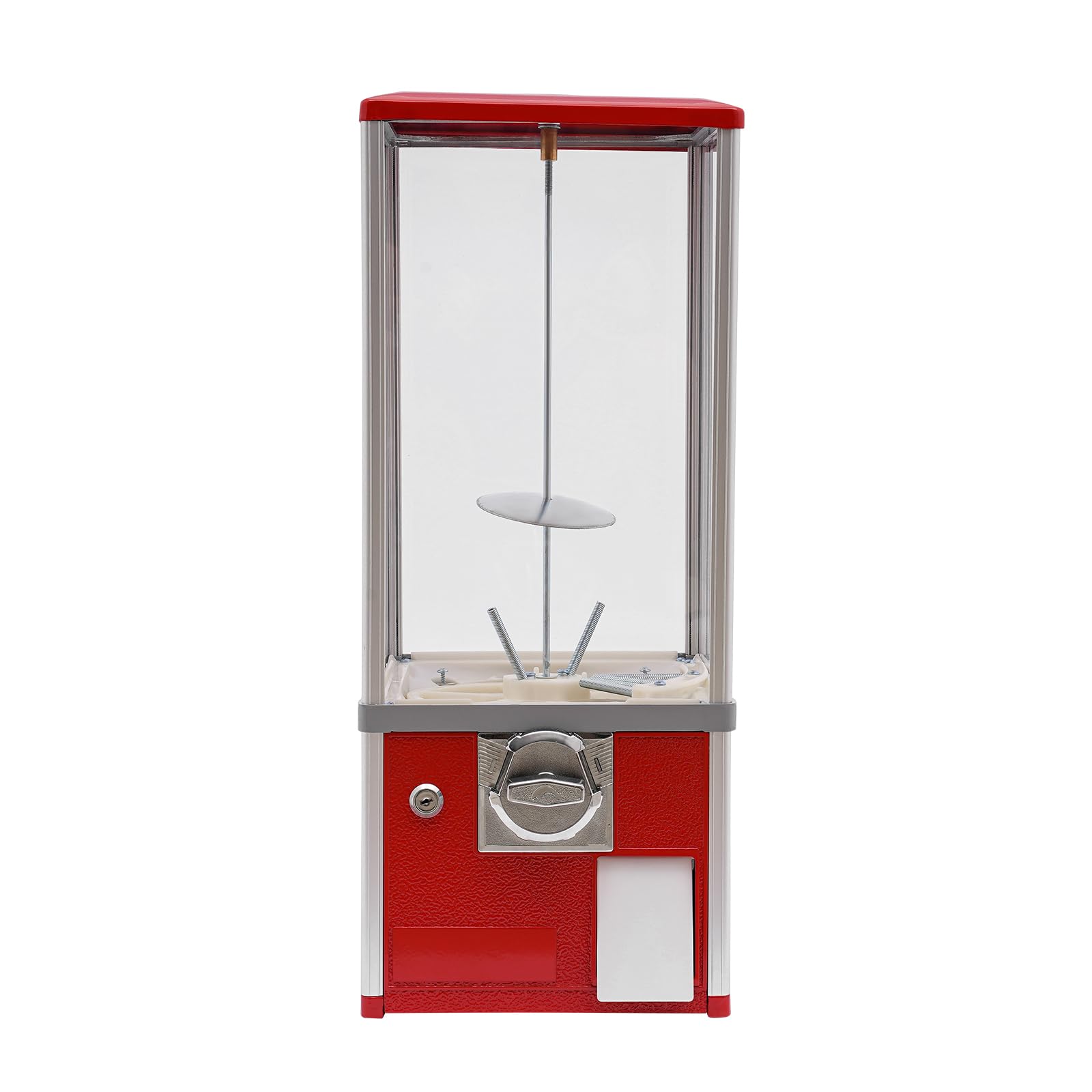 25in Height Commercial Vending Machine - 25 Cent Candy & Gumball Dispenser, Toy Capsule Vending Machine for Game Stores, Retail Shops, Arcades, Malls (Red) - Perfect for Kids' Entertainment & Small Business Revenue