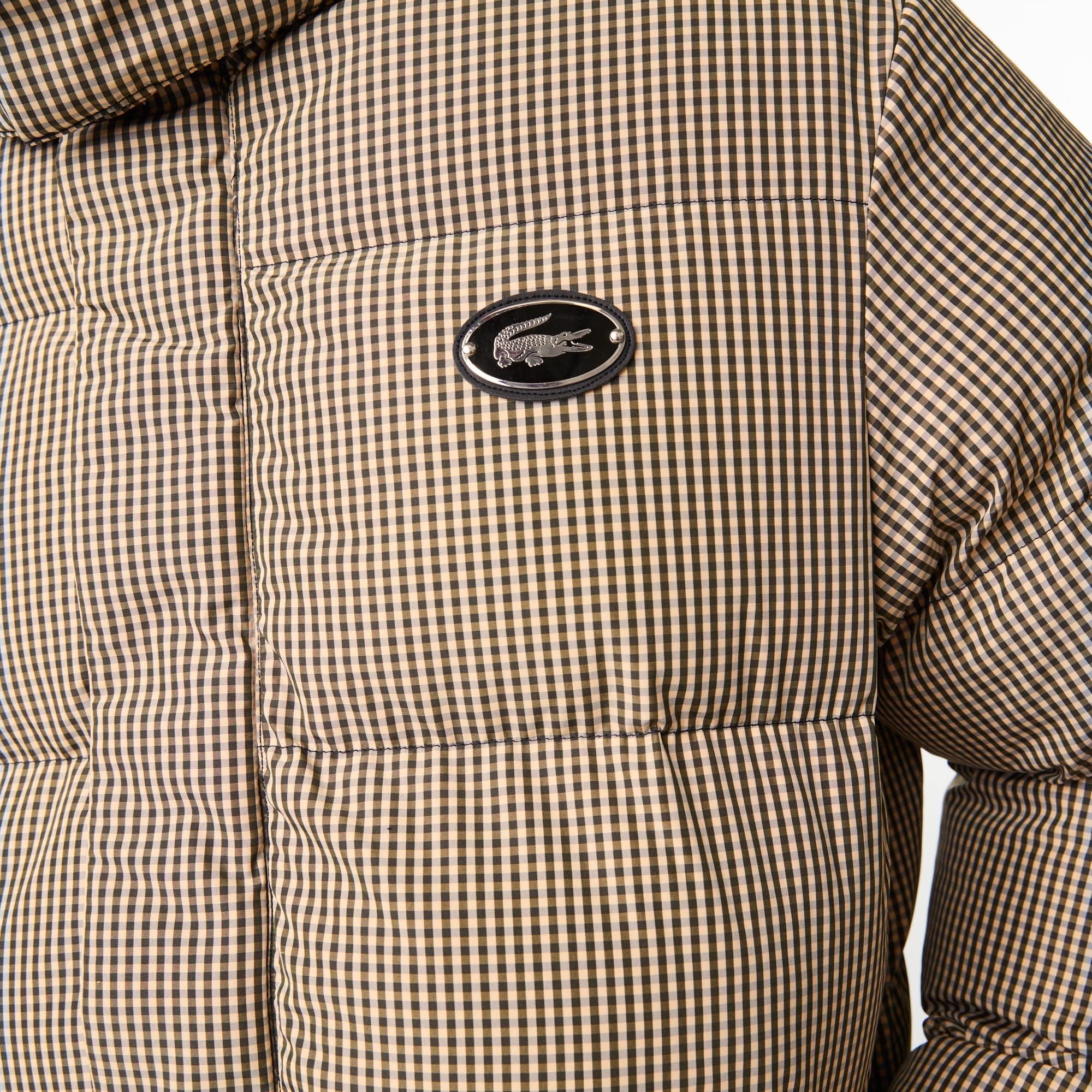 Lacoste Men's Check Print Water-Repellent Twill Padded Jacket | Lightweight Winter Coat for Outdoor Activities & Casual Wear