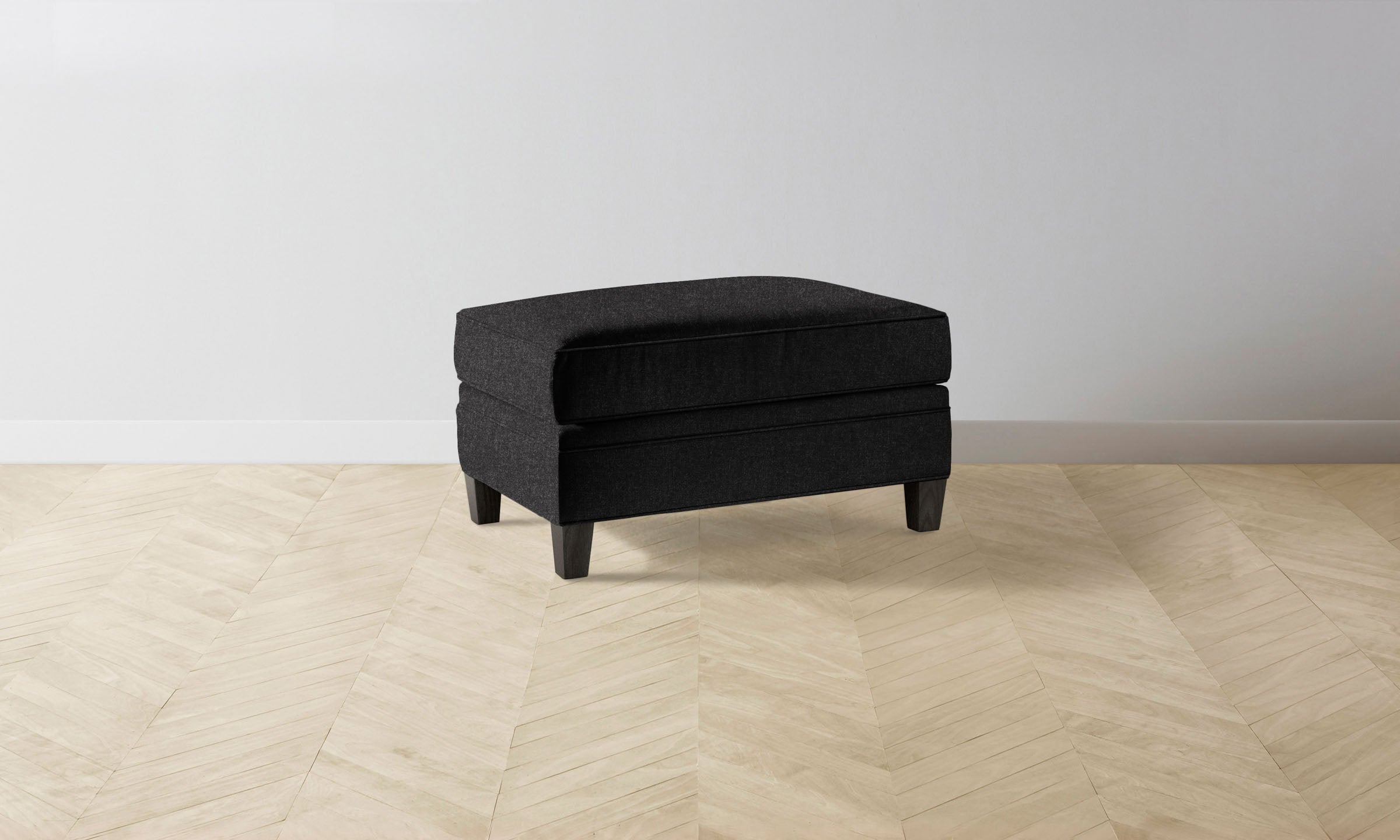 Premium Italian Brushed Wool Carmine Ottoman Footstool - Luxurious Living Room Accent for Cozy Home Decor & Relaxation