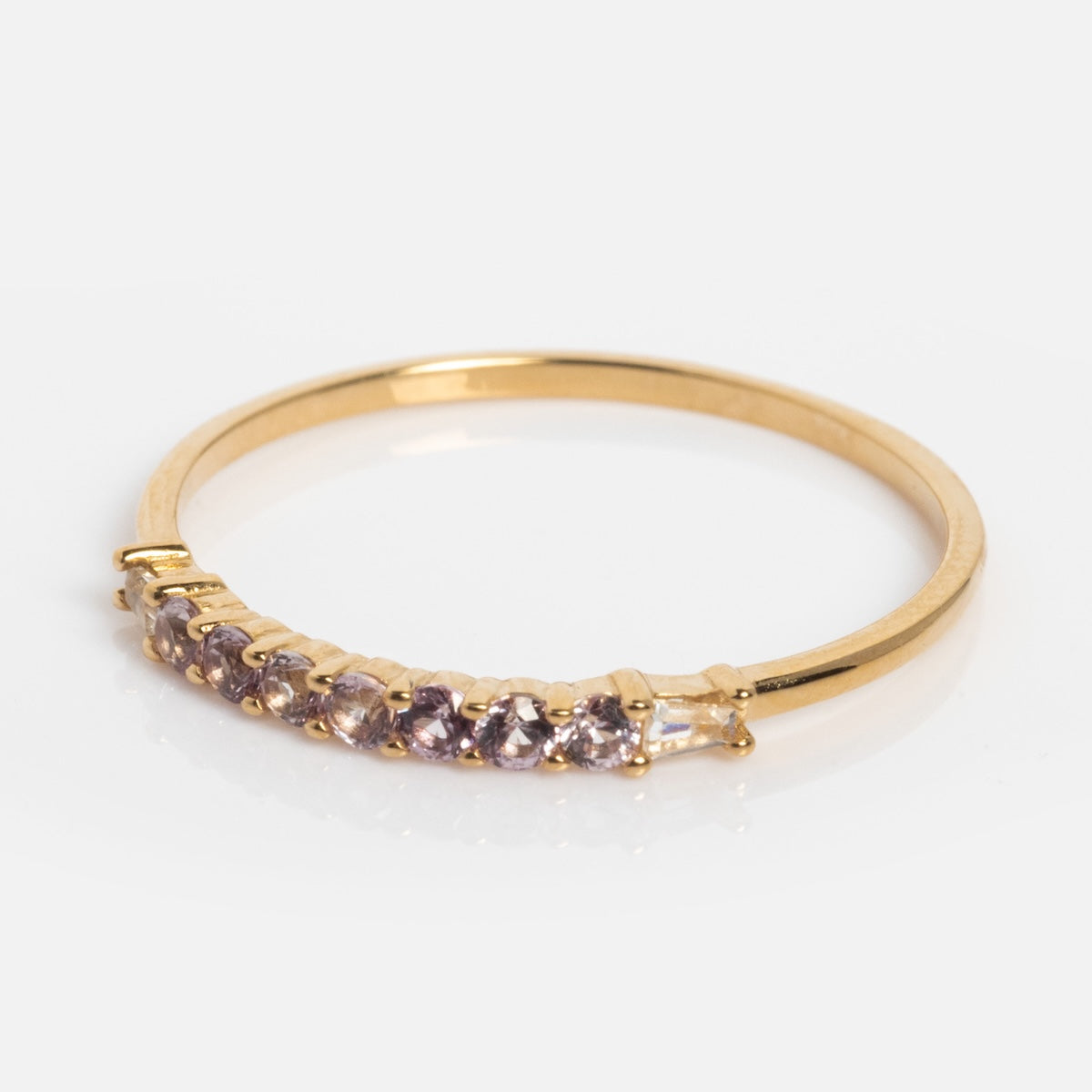Solid Gold 2025 June Birthstone Delicate Alexandrite Stacking Ring - Perfect for Birthdays, Anniversaries & Everyday Layered Jewelry Looks