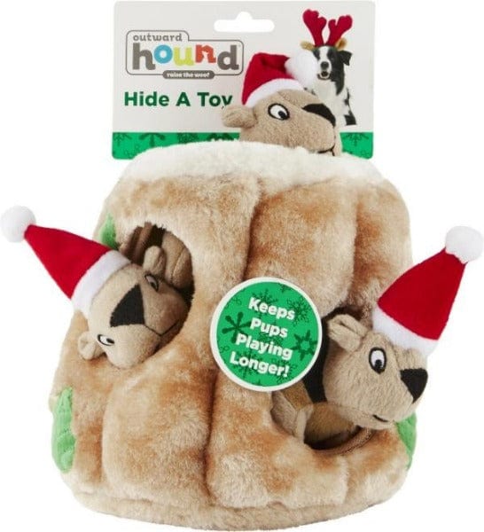 Outward Hound Hide A Squirrel Plush Dog Toy - Interactive Puzzle Game for Dogs with 3 Squeaky Squirrels - Holiday Gift for Small & Medium Breed Puppies - Perfect for Indoor Playtime & Mental Stimulation