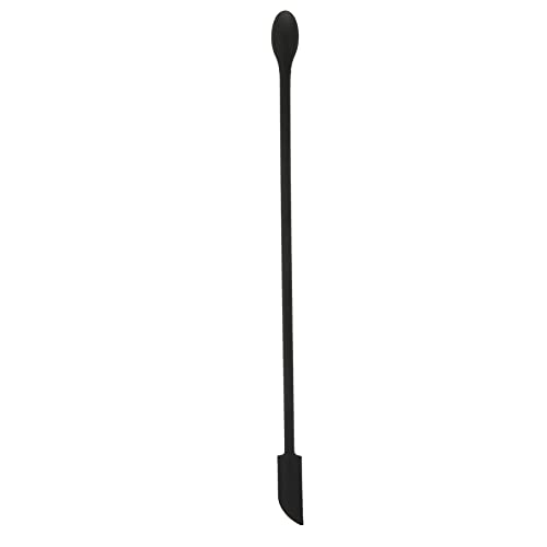 **Mini Silicone Cosmetic Scraper - Double-Sided Makeup Spatula, Slim & Lengthened Beauty Tool for Jars, Cosmetics & Kitchen Use - Perfect for Extracting Creams, Lotions & Jams (Black)**