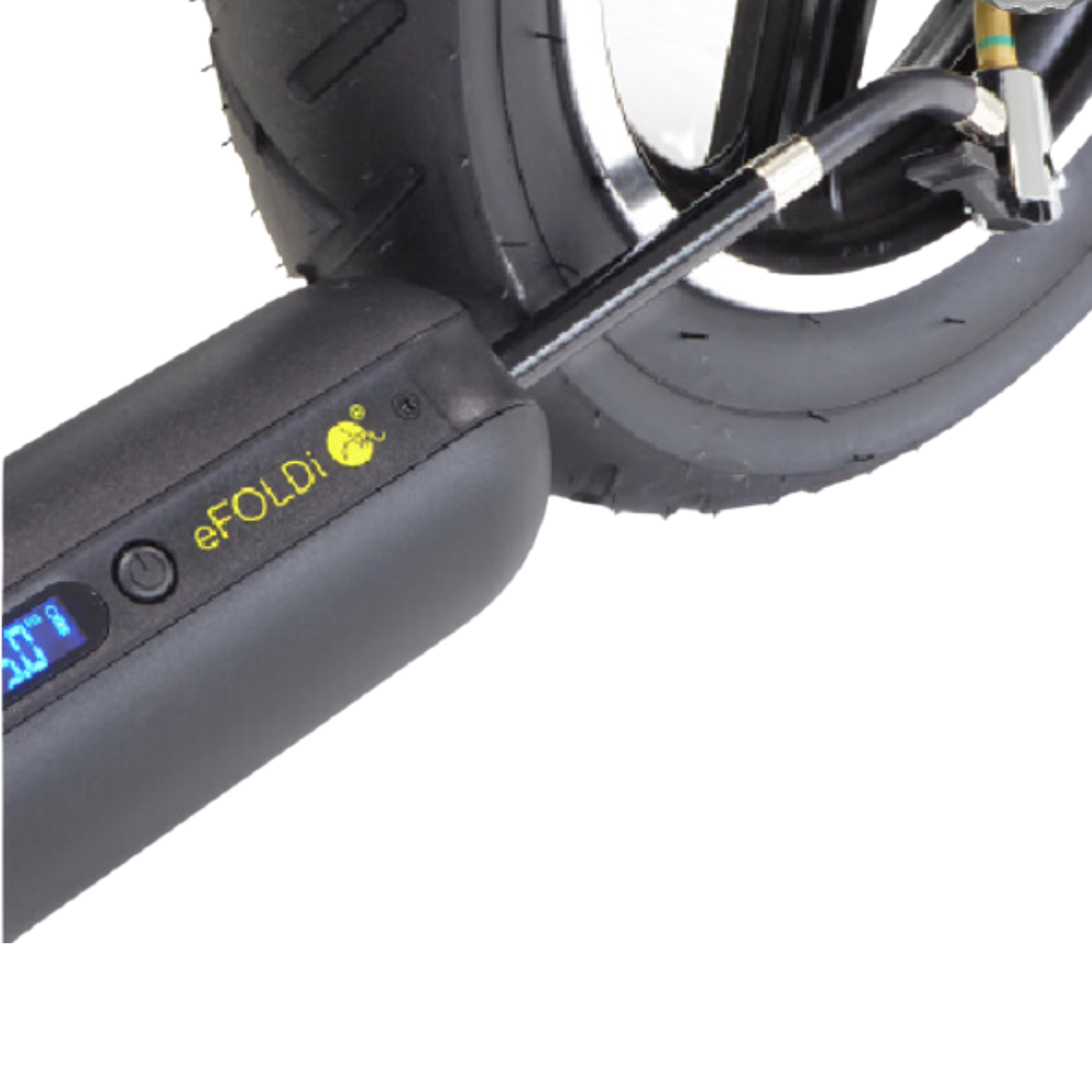 eFoldi Portable Tire Inflator - 150PSI Digital Air Compressor for Car Tires, Bikes & Sports Equipment | Quick Inflation for Road Trips, Camping & Emergency Use