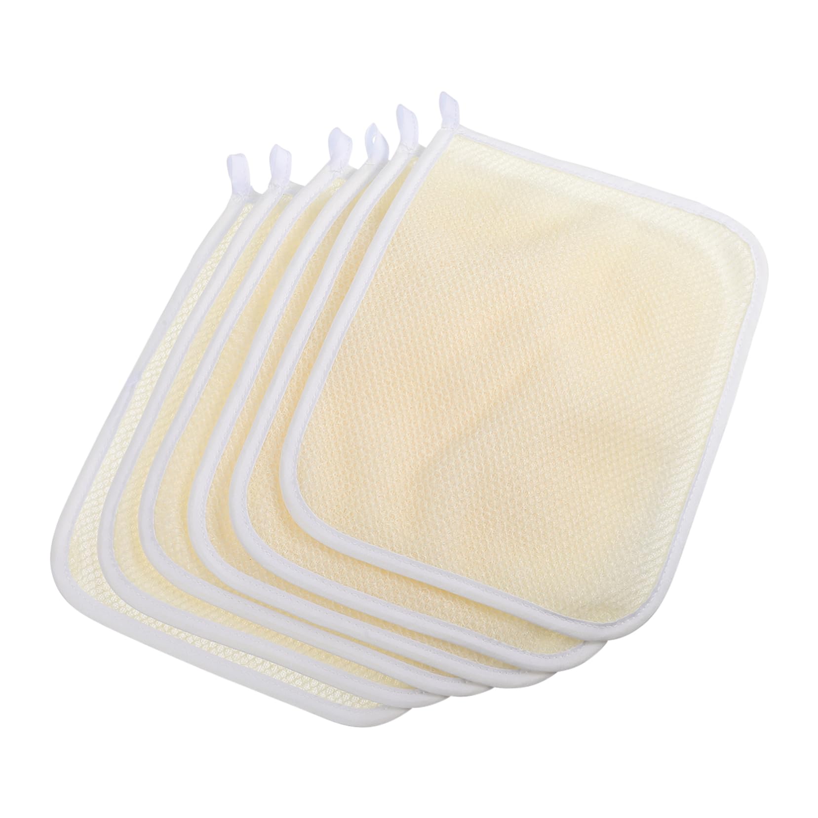 Exfoliating Facial & Body Scrub Towels - 6 Pack Soft Bath & Shower Towels 22x26cm for Gentle Skin Cleansing & Dead Cell Removal - Perfect for Spa, Facial & Body Exfoliation at Home