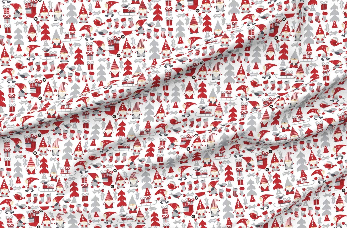 Gnomes Christmas Elves Printed Minky Fabric Fat Quarter - Soft Plush Fabric for Sewing Baby Blankets, Quilt Backing & Holiday Crafts - Perfect for DIY Christmas Decorations & Cozy Winter Projects