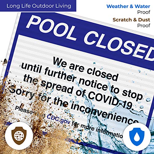 Pool Closed Sign - 24x30 Inches Reflective Aluminum (SI-6669) | 3M EGP Fade-Resistant | Indoor/Outdoor Use | Made in USA | Perfect for Public Pools, Water Parks & Backyard Safety