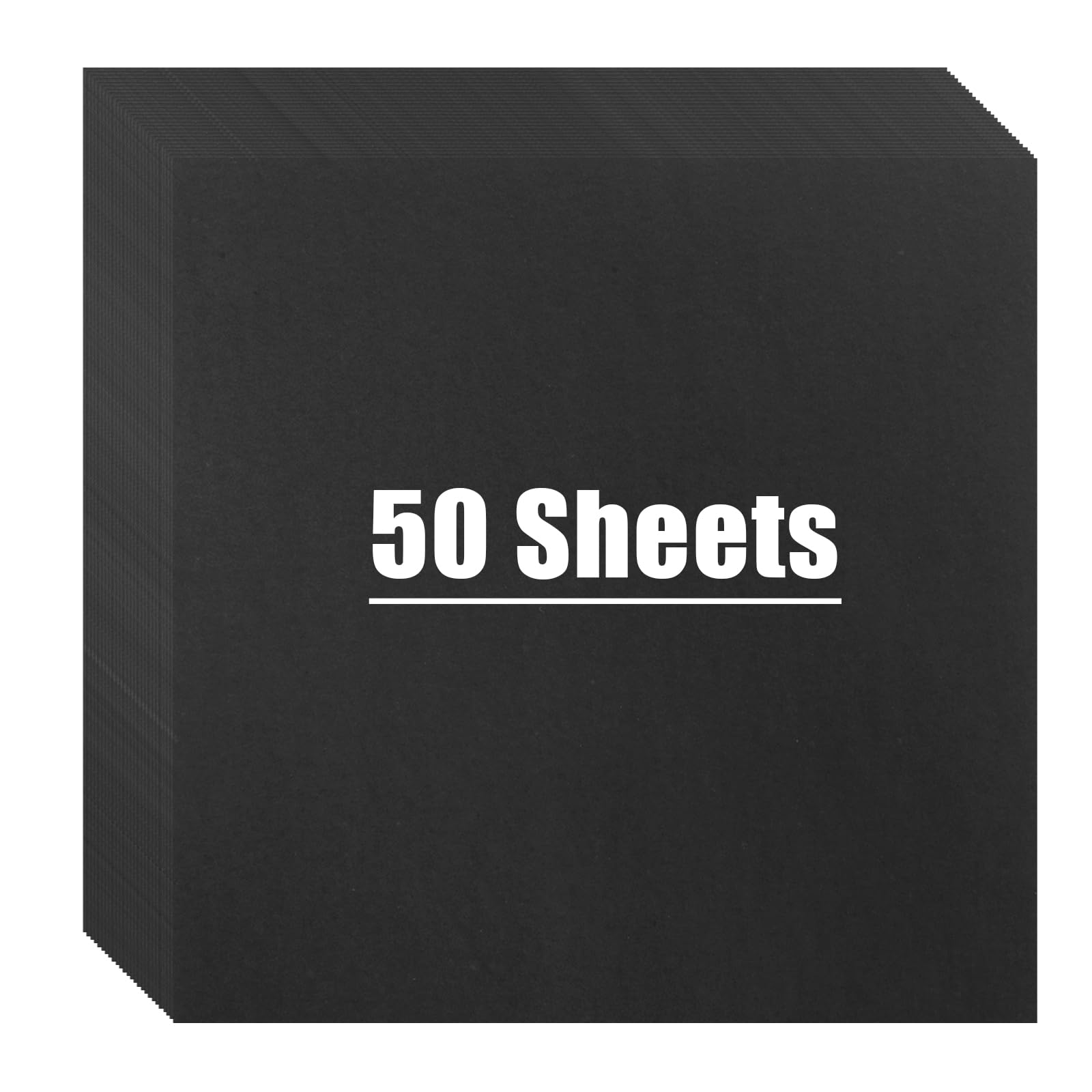 50 Sheets Black Cardstock Paper - 12x12 Inches, 230 GSM Thick Card Stock for Printing, Resumes, Scrapbooking | Perfect for DIY Crafts, Invitations, Greeting Cards & Home Decor Projects