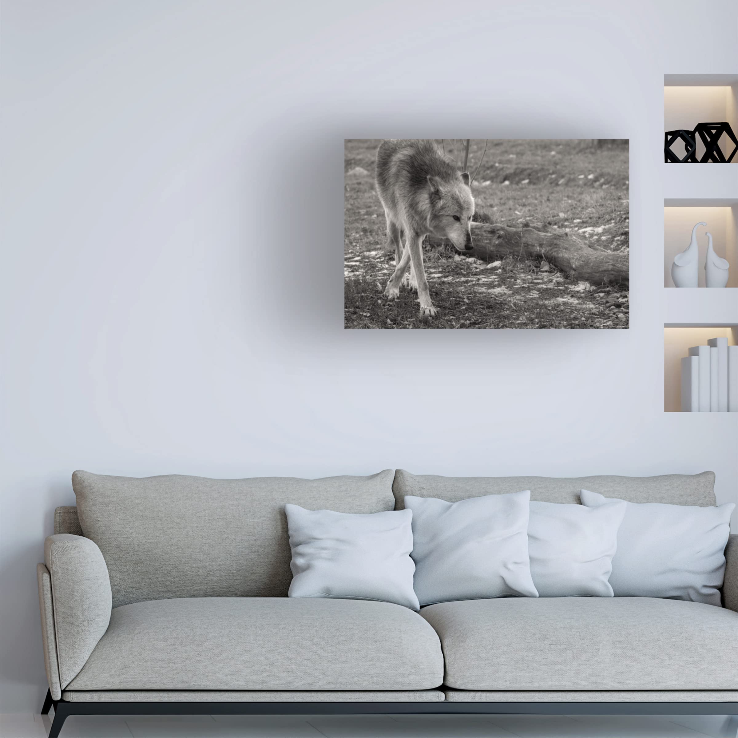 Gordon Semmens 'Wolves of Autumn 09' Canvas Art Print - 16x24 Inches - Premium Wildlife Wall Decor for Living Room, Bedroom & Office