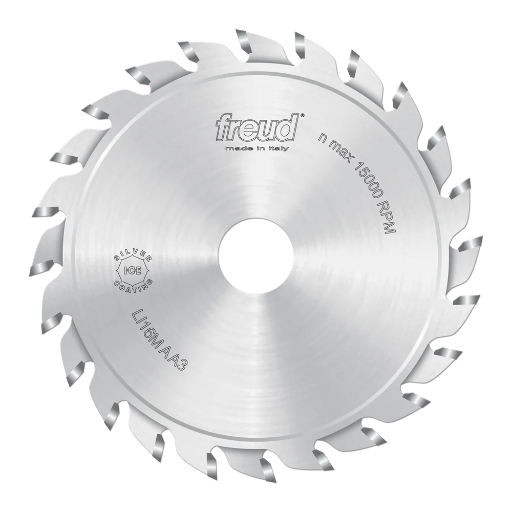 Freud 120mm Adjustable Scoring Saw Blade - 12+12 Tooth, 20mm Bore (LI16M AA3) - Perfect for Woodworking, Cabinetry, and Precision Cutting
