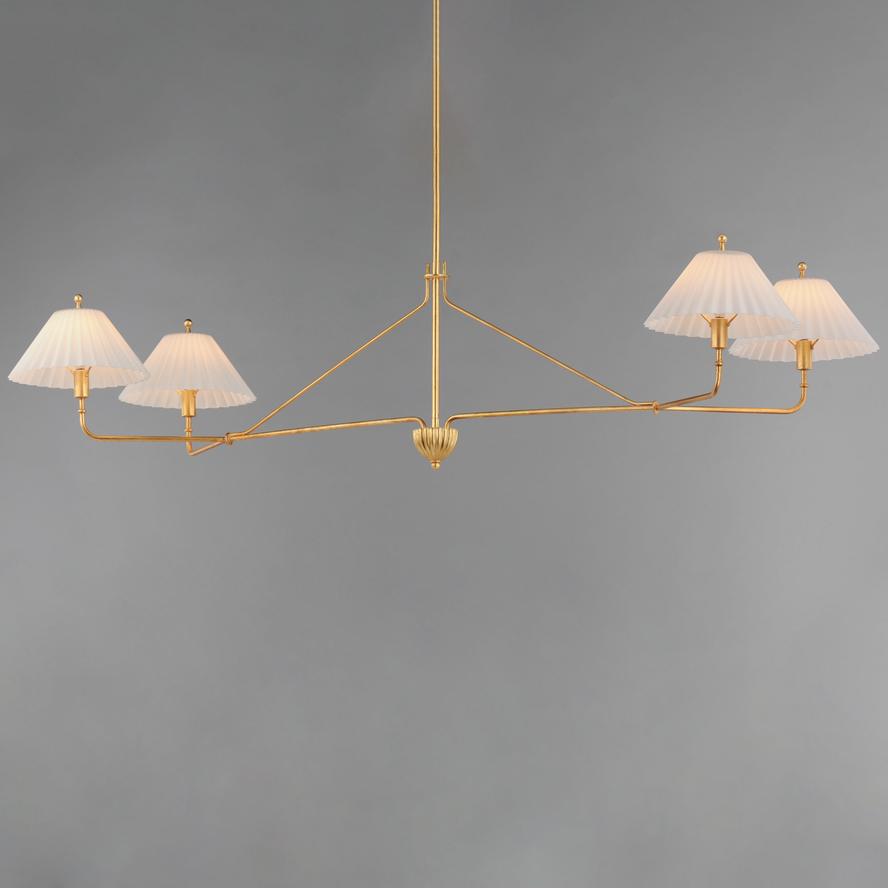 Kismet Linear Chandelier - Modern Crystal Pendant Lighting Fixture for Dining Room, Kitchen Island & Entryway | Elegant Gold Finish LED Light for Home Decor