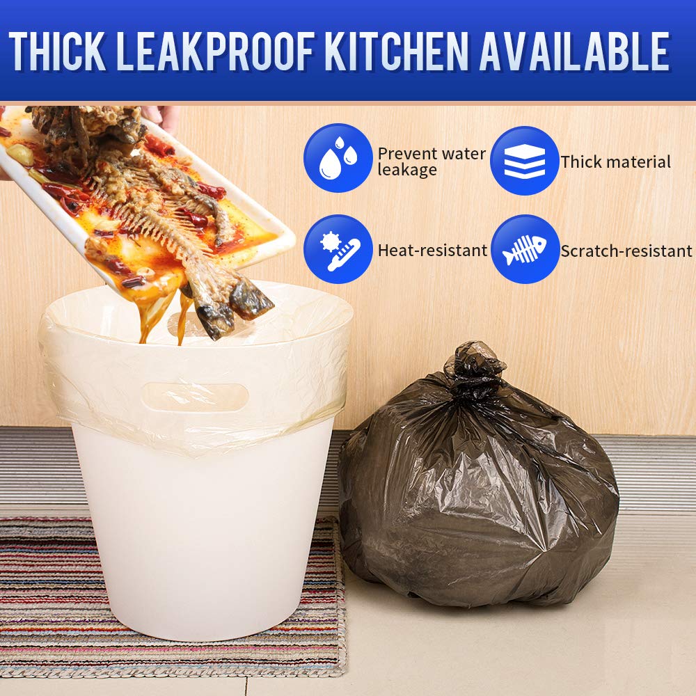 SWIHELP 4 Gallon / 15 Liter Small Trash Bags - 120 Count | Strong & Colorful Waste Bin Liners for Office, Kitchen, Bedroom | Perfect for Home, Office & Travel Use