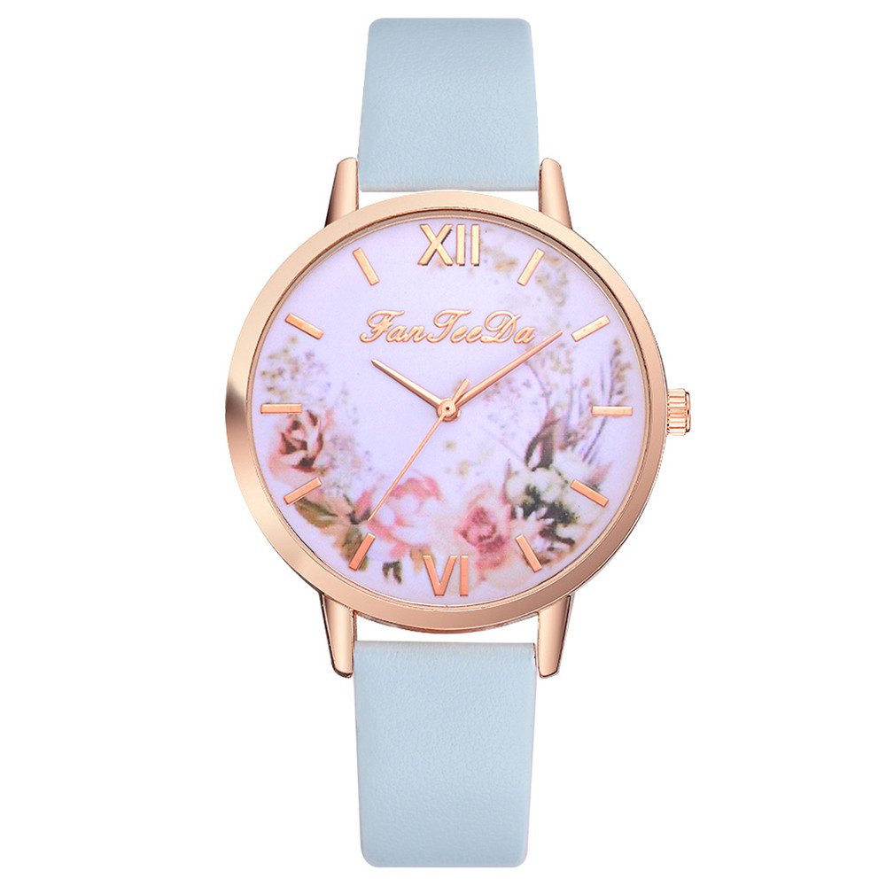 Casual FanFeeDa Women's Quartz Watch - Stylish Leather Strap Wristwatch for Everyday Wear | Perfect for Office, Dating & Casual Outfits