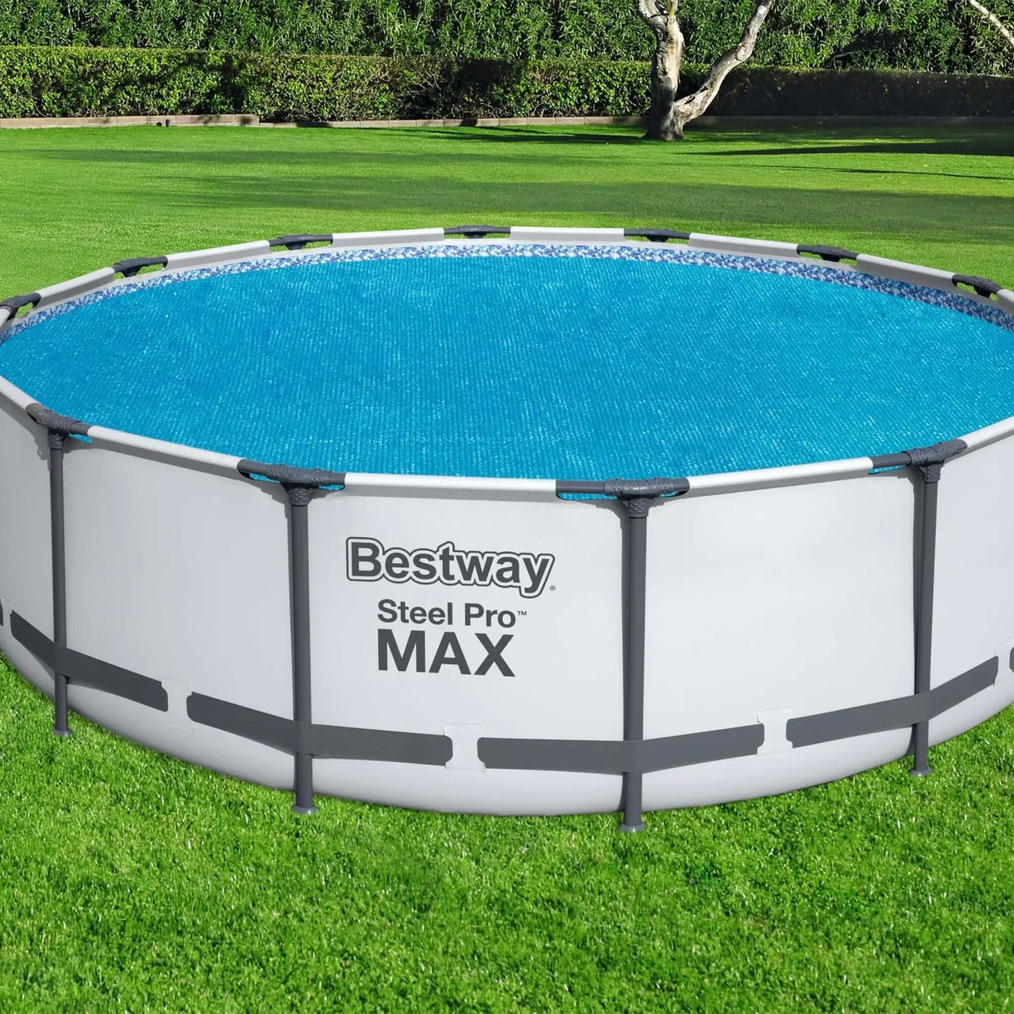 Bestway Flowclear 14ft Round Solar Pool Cover for Above Ground Pools - Blue, Fits 15ft Diameter Pools | Maintains Water Temperature & Reduces Evaporation | Perfect for Summer Swimming & Energy Savings