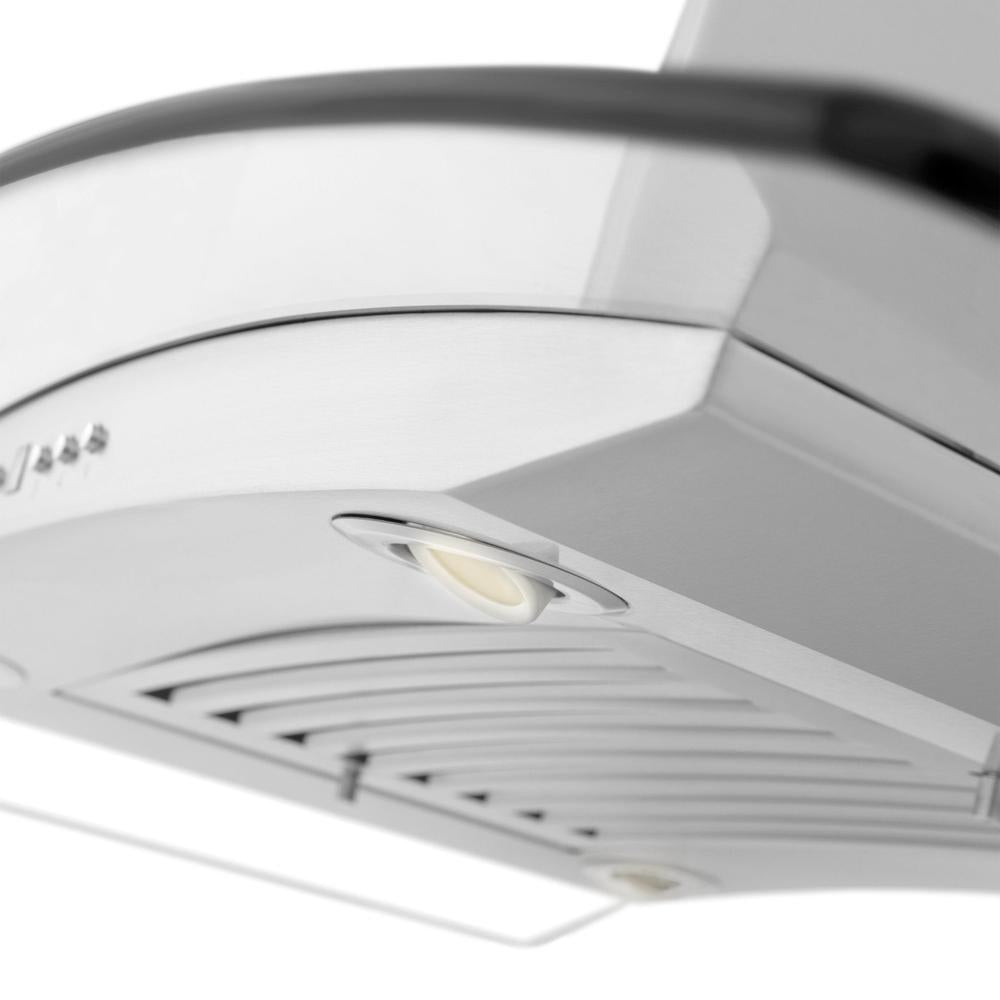 ZLINE GL14i Stainless Steel & Glass Convertible Vent Island Mount Range Hood - Powerful Kitchen Exhaust Fan for Smoke & Odor Removal - Perfect for Modern Kitchens & Open Concept Homes