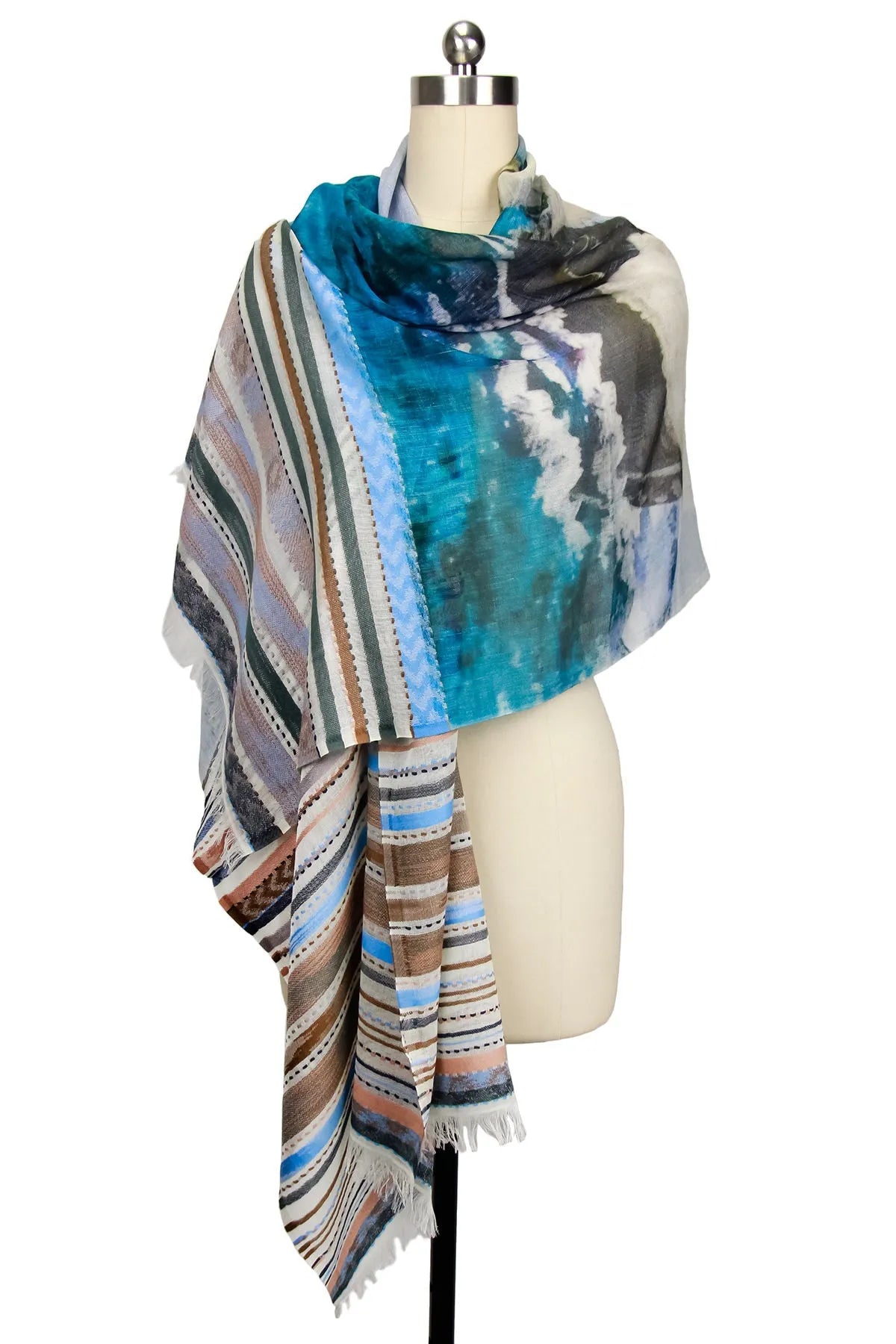 Ocean Digital Sky Printed Scarf - Lightweight Fashion Scarf for Women, Bohemian Style Beach Wrap, Perfect for Travel, Summer Outfits & Accessories