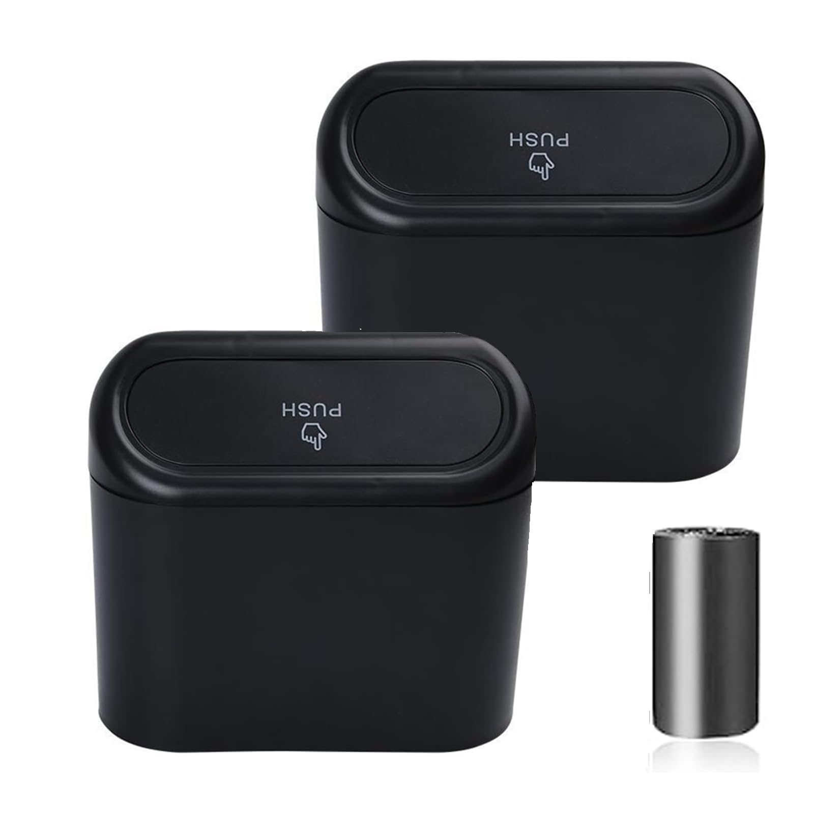 2 Pack Mini Car Trash Can with Lid - Small Auto Garbage Bin for Front & Back Seat Storage - Perfect for Road Trips, Commuting & Keeping Your Vehicle Clean