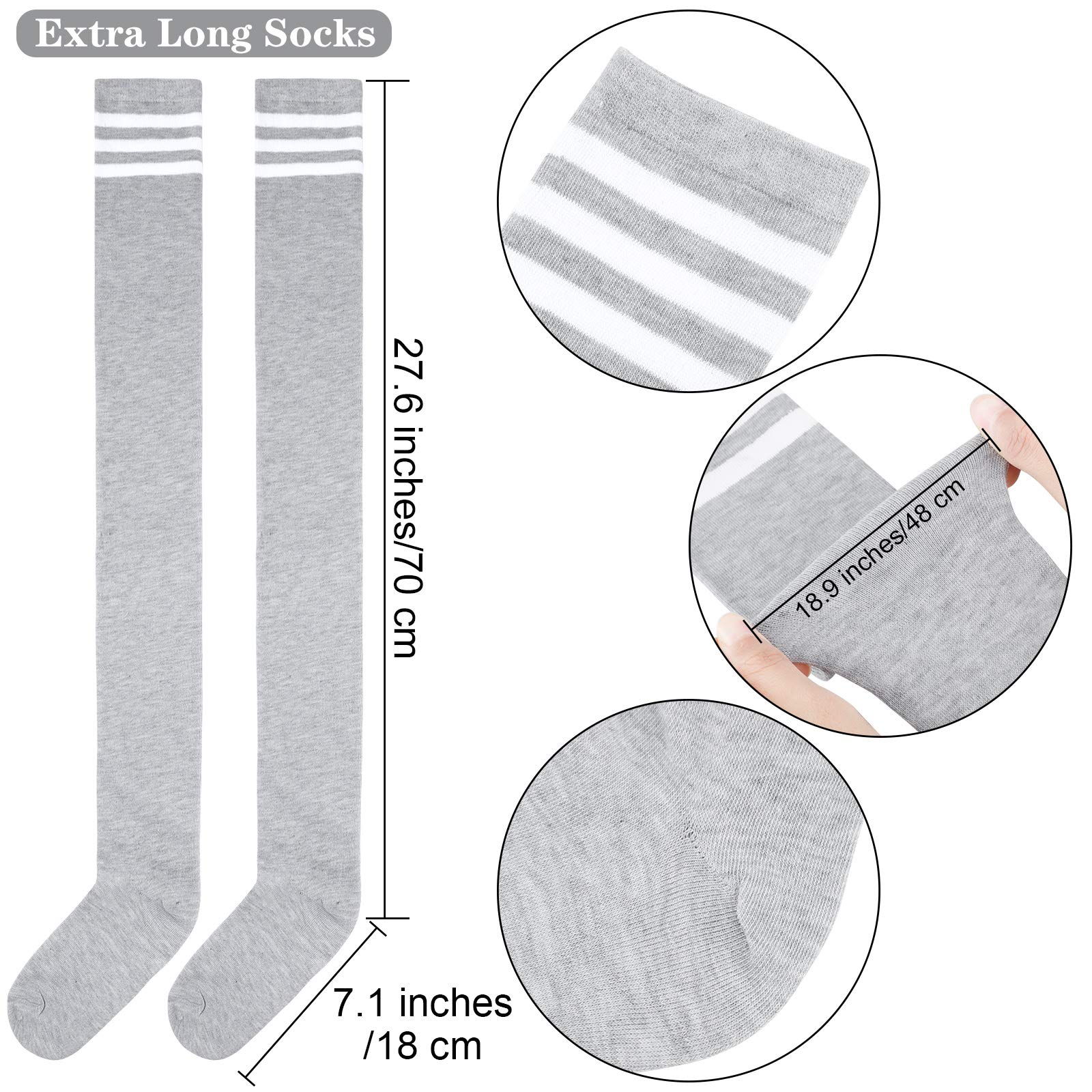 **Aneco 6 Pairs Extra Long Thigh High Socks for Women - Soft & Stretchy Boot Stockings - Perfect for Boots, Cosplay & Winter Outfits**