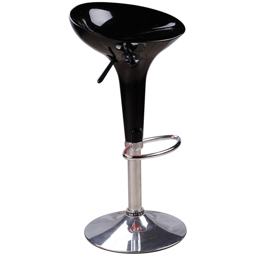 Premium Adjustable Bar Stool 38-44 Inch (58-78 cm) Height - Black Metal Frame with PU Cushion - Perfect for Kitchen Island, Home Bar, Restaurant & Office Reception Desk