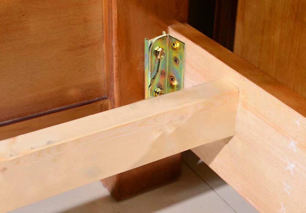 Heavy Duty Non-Mortise Bed Rail Brackets - 4 Pack with Screws Included - Sturdy Bed Frame Connectors for Queen & King Size Beds - Perfect for Bed Frame Assembly and Furniture Repair