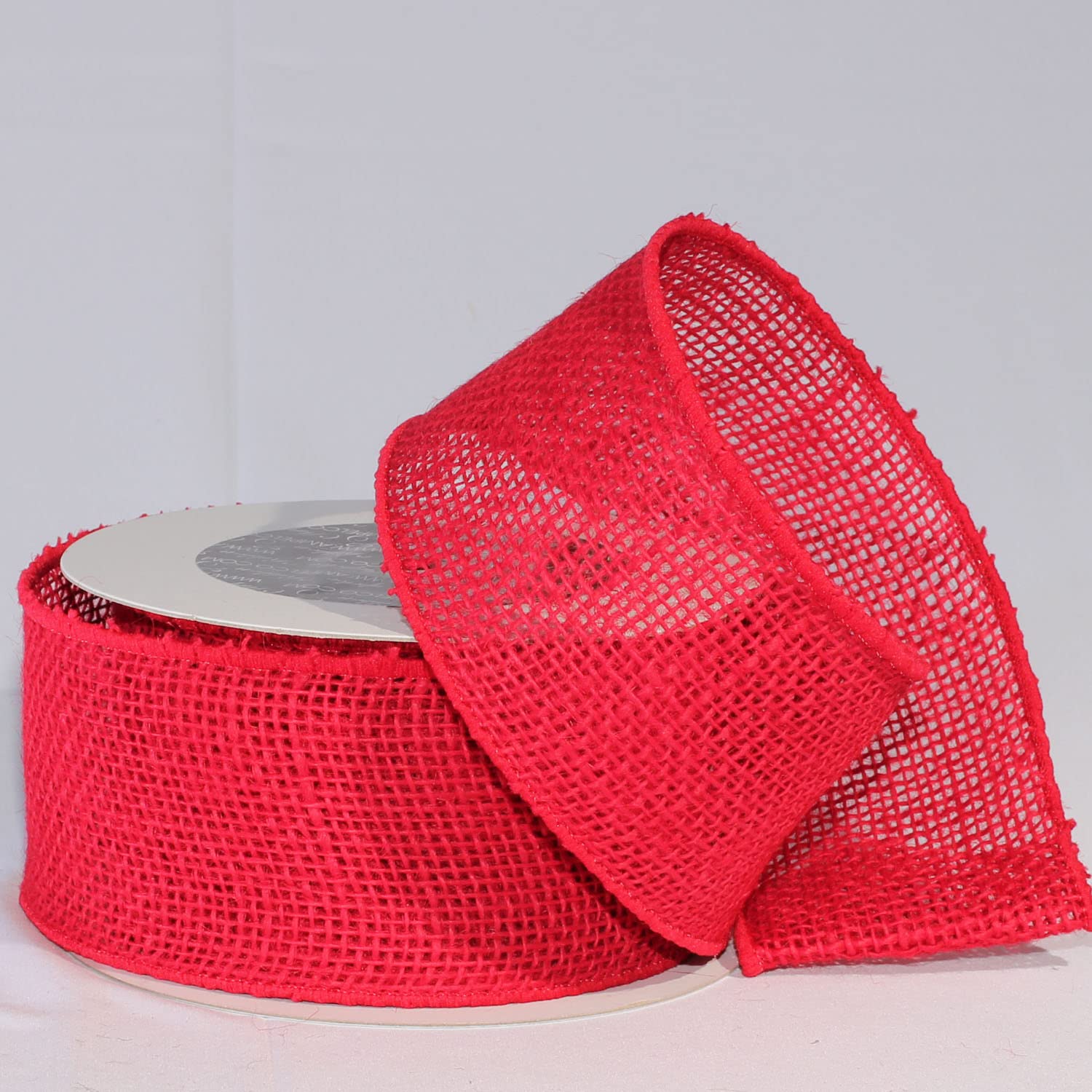 Cherry Red Burlap Ribbon 3