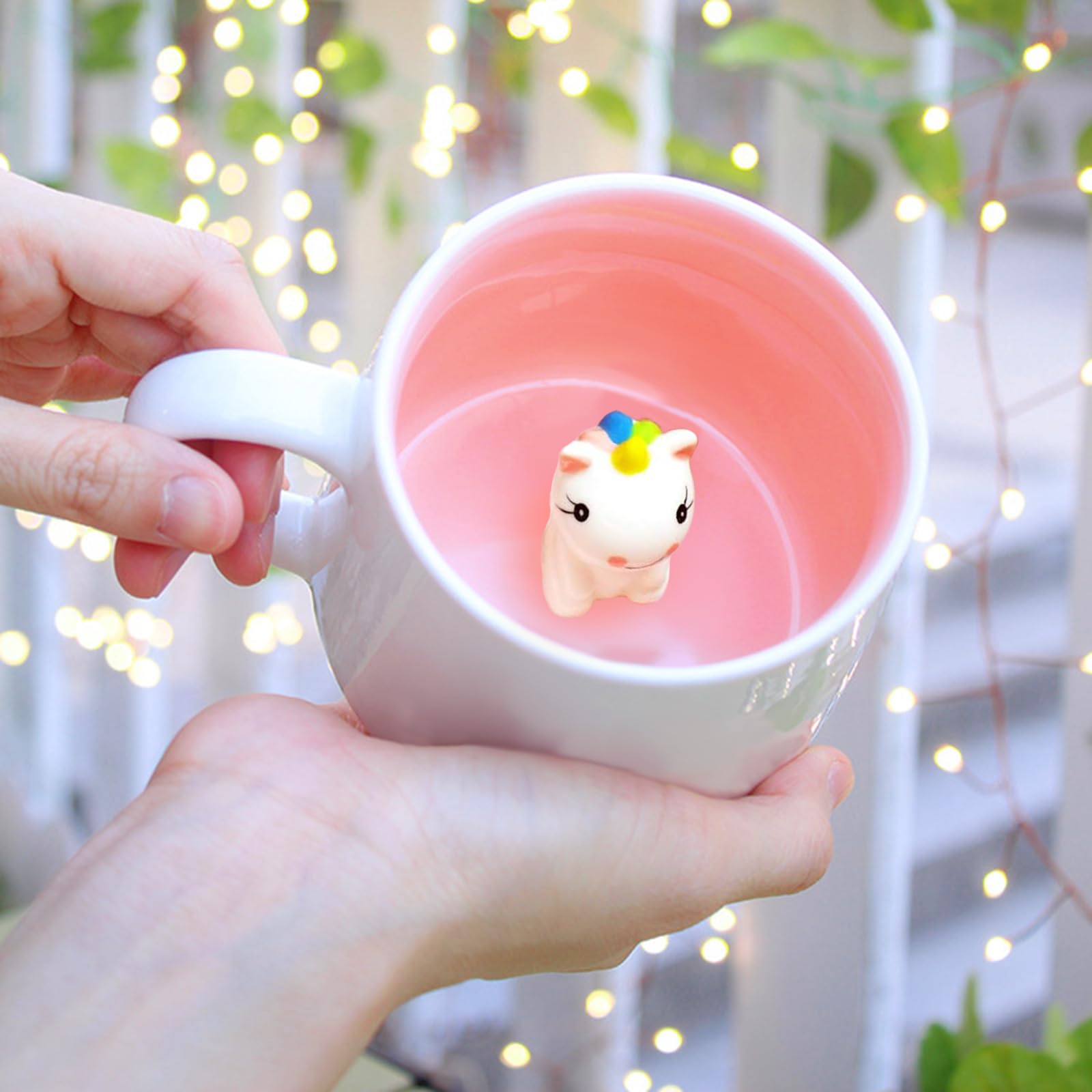 Cute Unicorn Ceramic Coffee Mug - Handmade Animal Figurine Mug, White Elephant Gift for Adults, Unique Gag Gift for Women & Girls - Perfect for Unicorn Lovers, Office Use, Home Decor & Coffee Breaks
