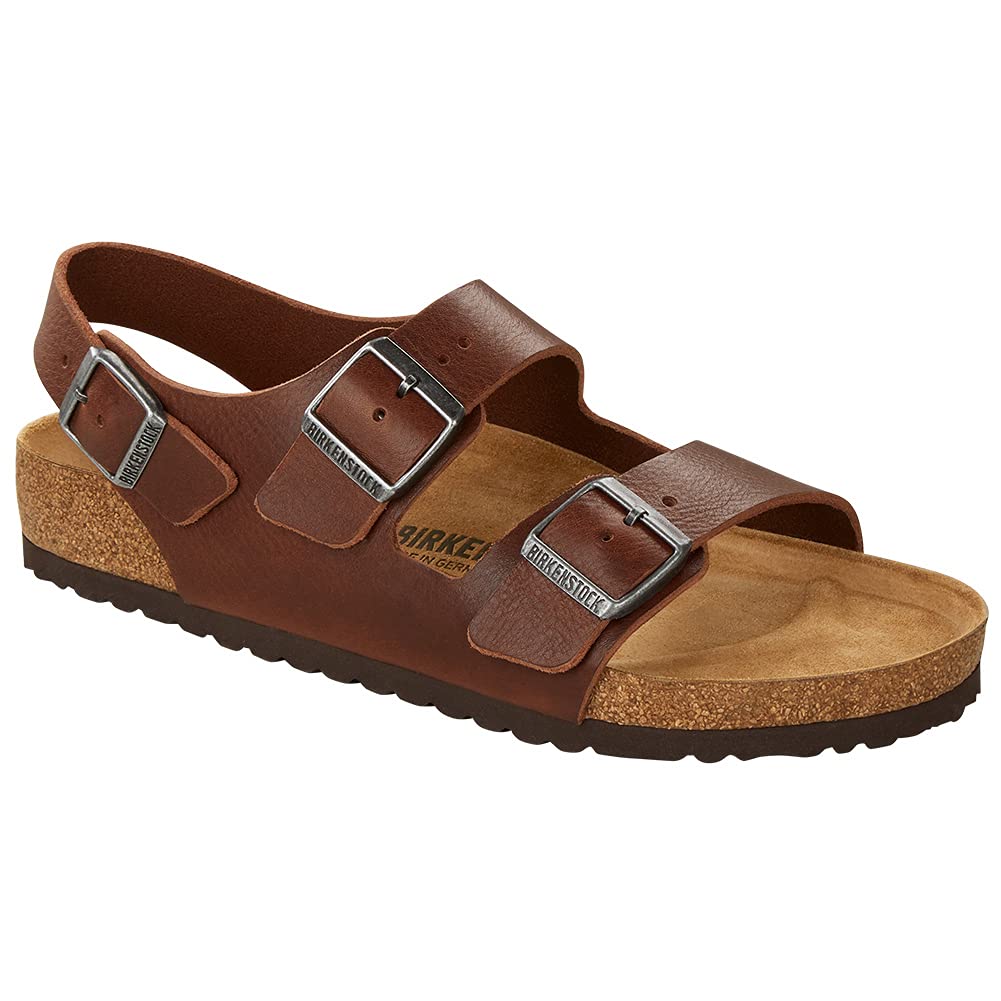 Birkenstock Men's Milano Comfortable Leather Sandals - Perfect for Walking, Travel & Casual Outfits