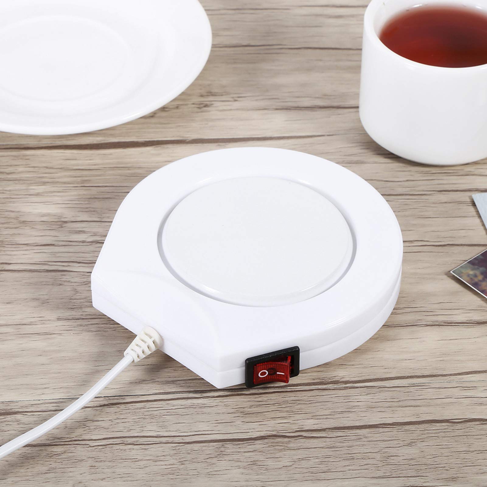 Electric Coffee Mug Warmer with Adjustable Temperature - USB & US Plug, Keep Tea, Coffee, Cocoa, Soup & Milk Warm - Perfect for Office, Home & Travel Use