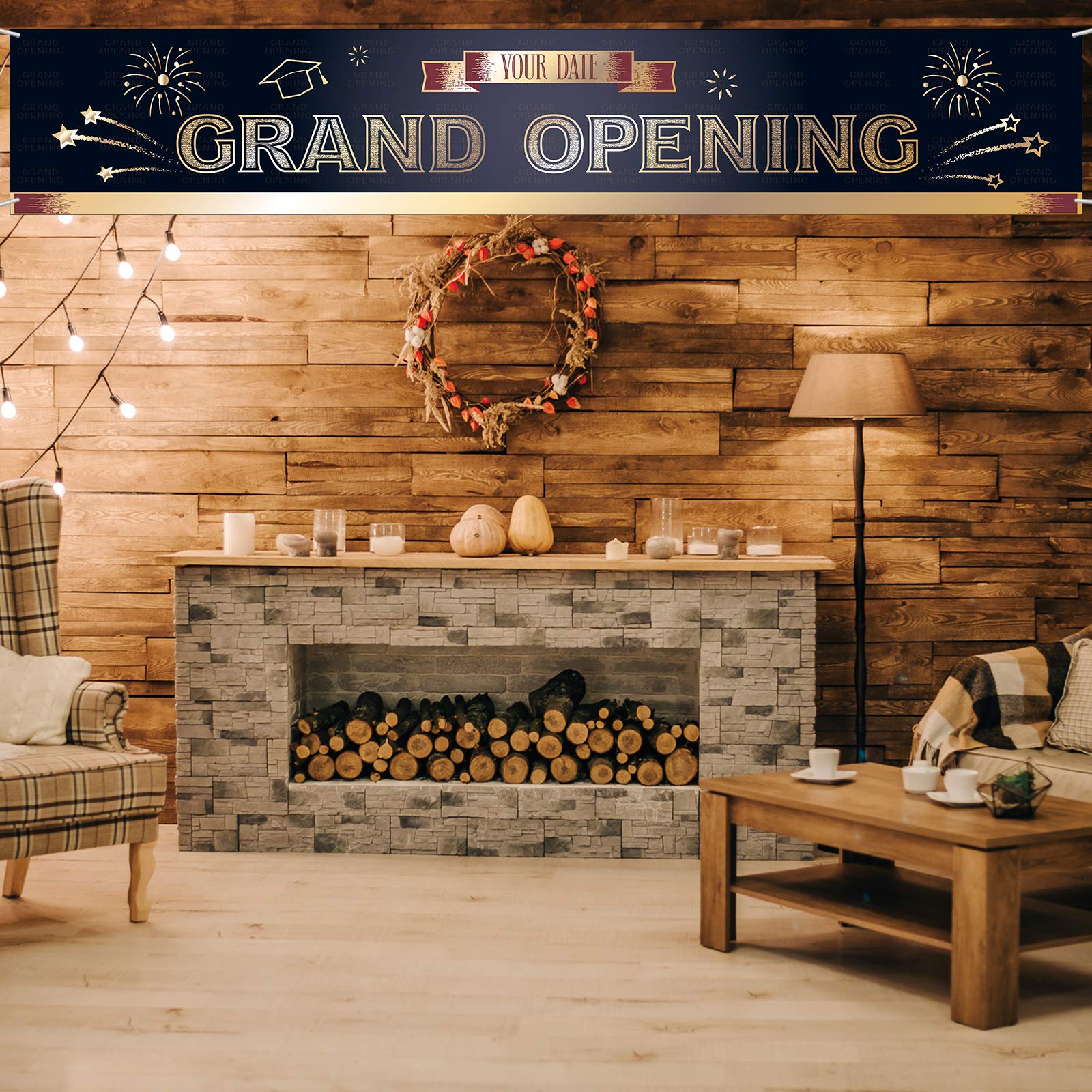 Belrew Large Grand Opening Banner - 9.8ft x 1.6ft Blue Vinyl Backdrop for 2024 Graduations, Office Dealerships, Store Advertising & Restaurant Opening Ceremonies | Perfect for Business Promotions, Grand Events & Retail Decor