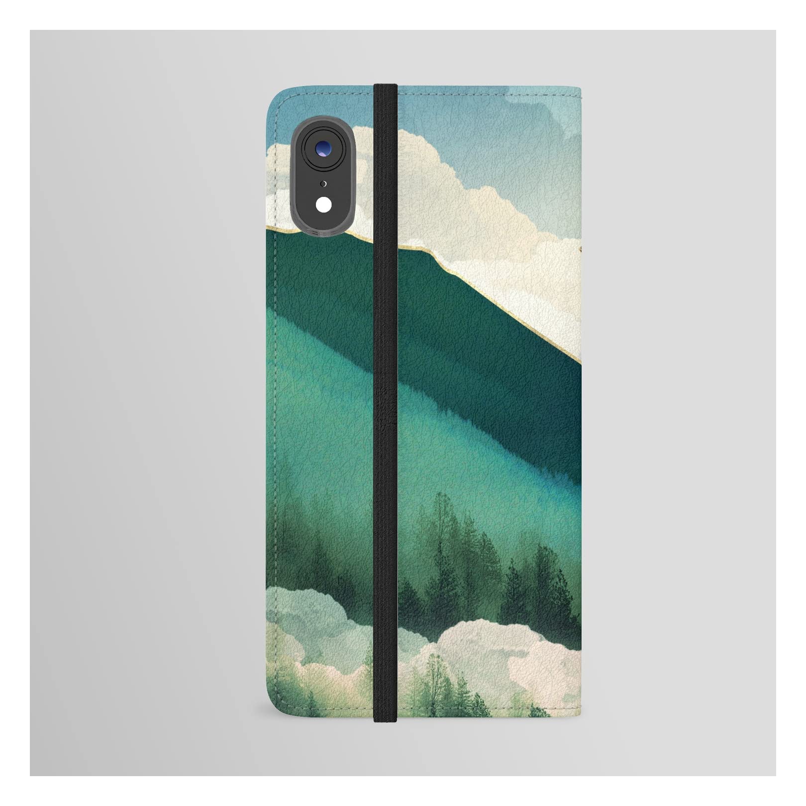 Spacefrogdesigns Emerald Hills iPhone XR Wallet Case | Slim Protective Phone Cover with Card Holder | Perfect for Everyday Use, Travel & Commuting