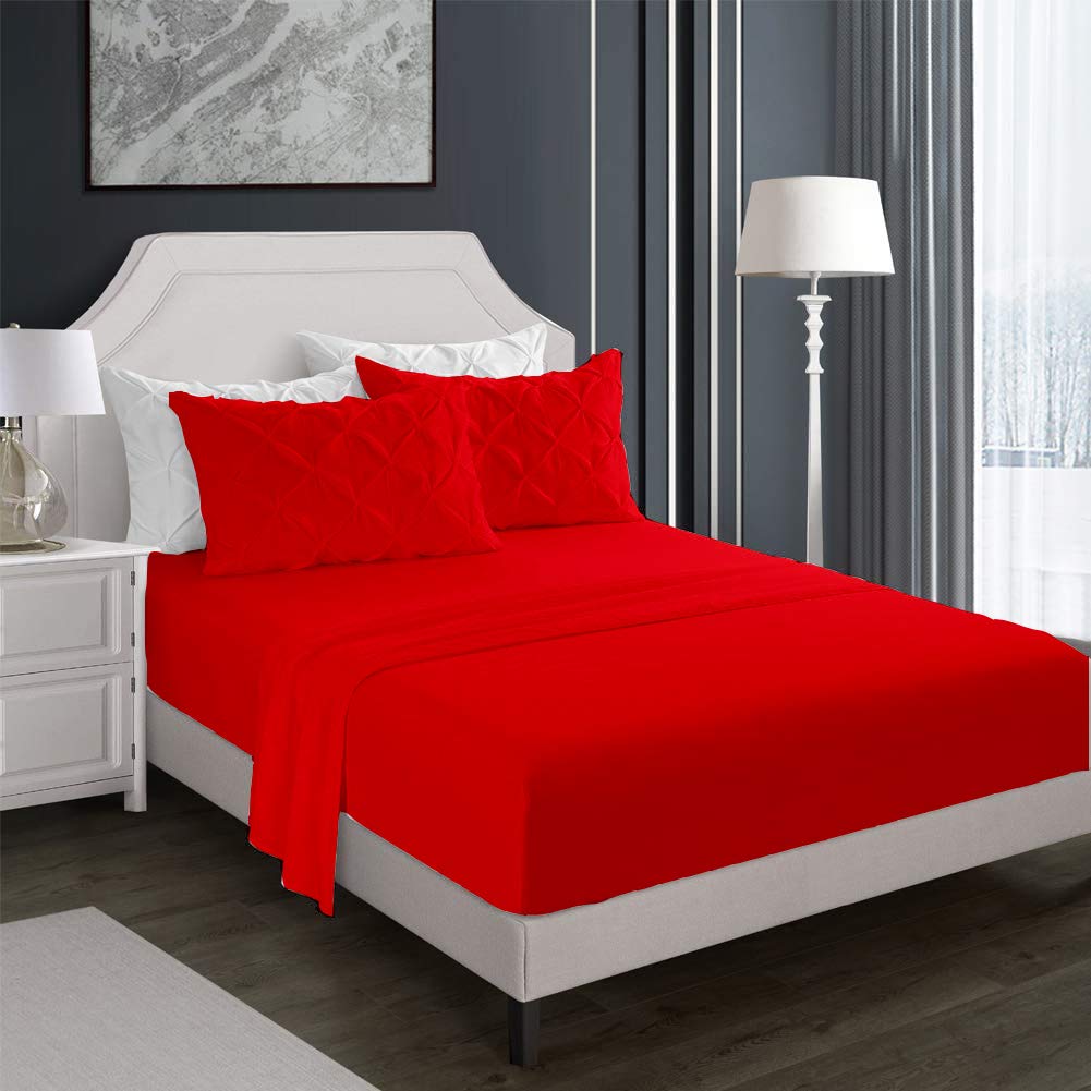 Luxury 1000 Thread Count 4-Piece Twin Sheet Set - 39x75 Inches - 100% Egyptian Cotton - Deep Pocket Fitted Sheet (Up to 24